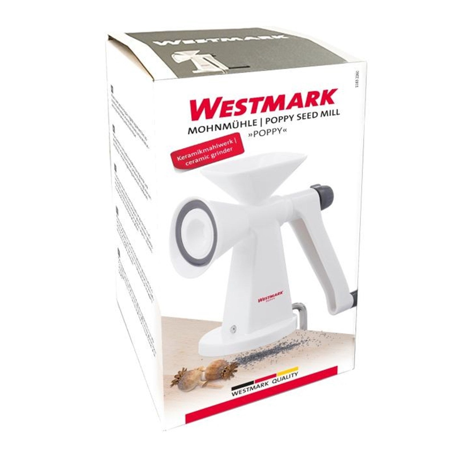 Die Westmark Mohnmühle Poppy, 20x8x17cm, perfekt für Mohn und Gewürze, robust, langlebig und leicht zu handhaben.