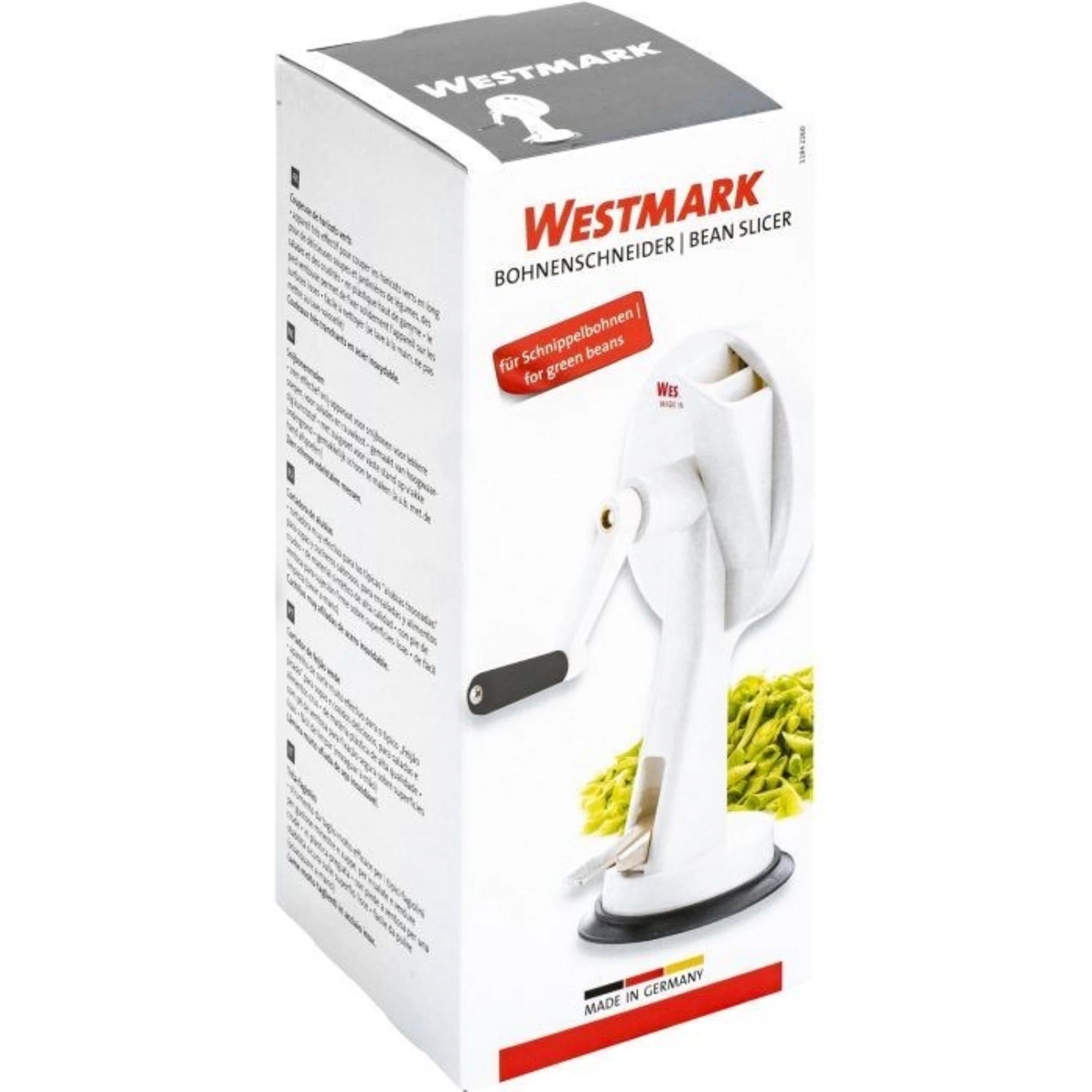 Effizienter Bohnenschneider aus Kunststoff von Westmark, Masse 15x12x22cm, perfekt für müheloses Schneiden von Bohnen.