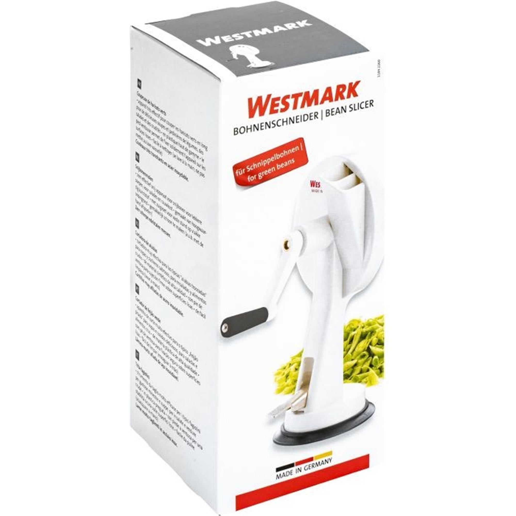 Praktischer Bohnenschneider aus Kunststoff von Westmark, 15x12x22cm, ideal zum schnellen und einfachen Schneiden von Bohnen.