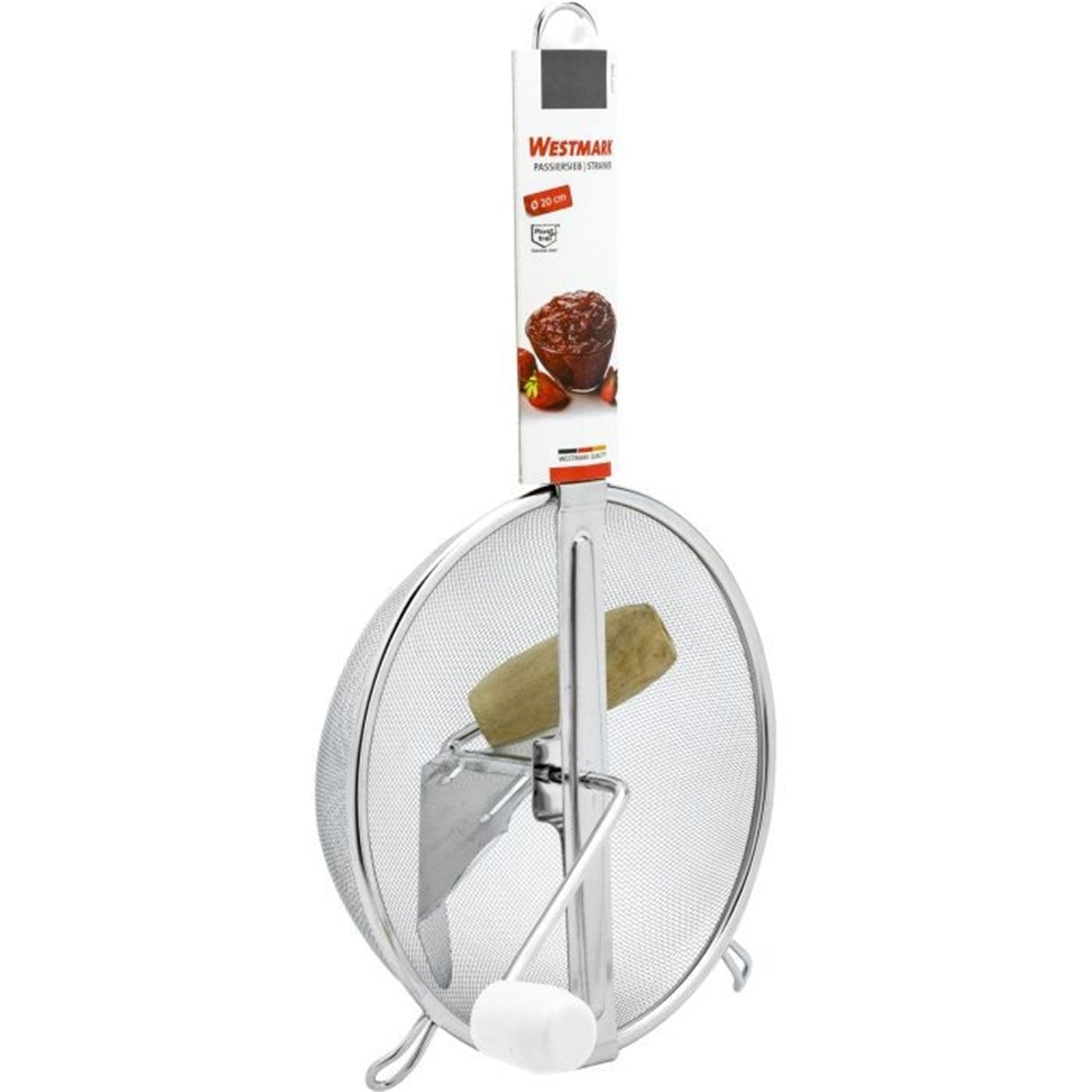 Robustes Edelstahl-Passiersieb von Westmark, 37x20x18cm, ideal für feines Sieben und Passieren in der Küche.