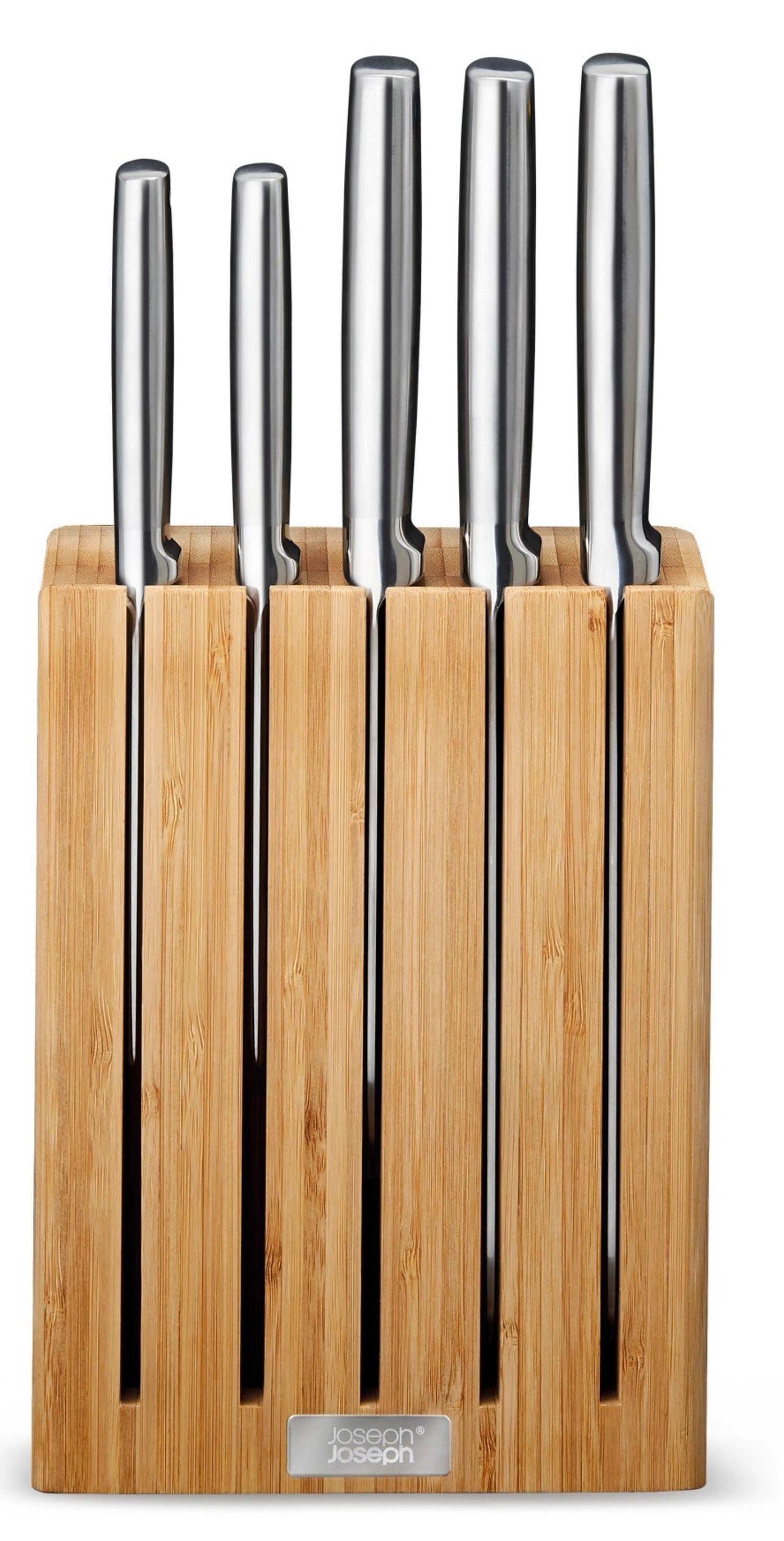 El<tc>eva</tc>te Steel Knife Block 5-piece Bamboo