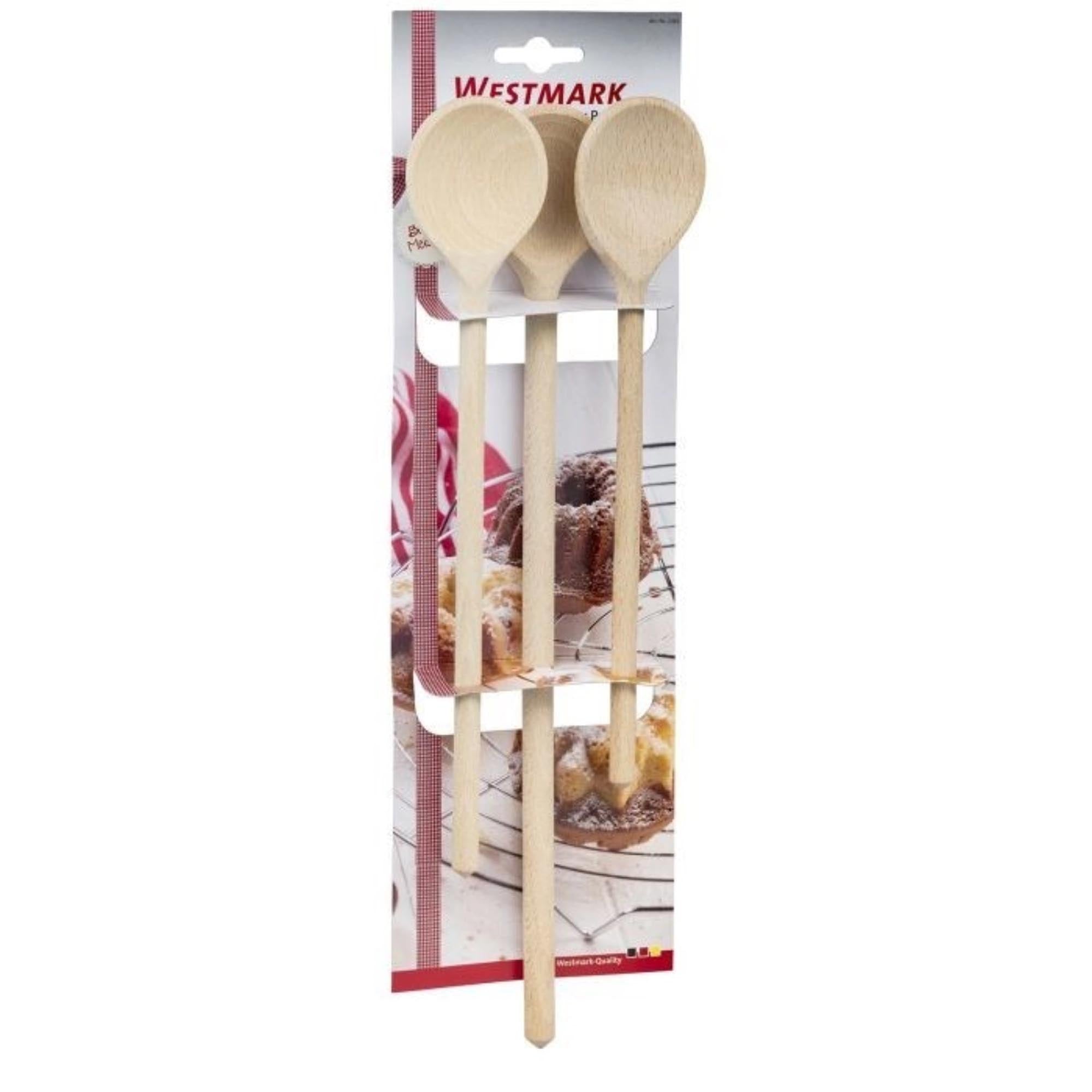 Set aus 3 Rührlöffeln aus Holz in 25, 28 und 35 cm, ideal für Kochen und Backen, hochwertig und natürlich, von Westmark.