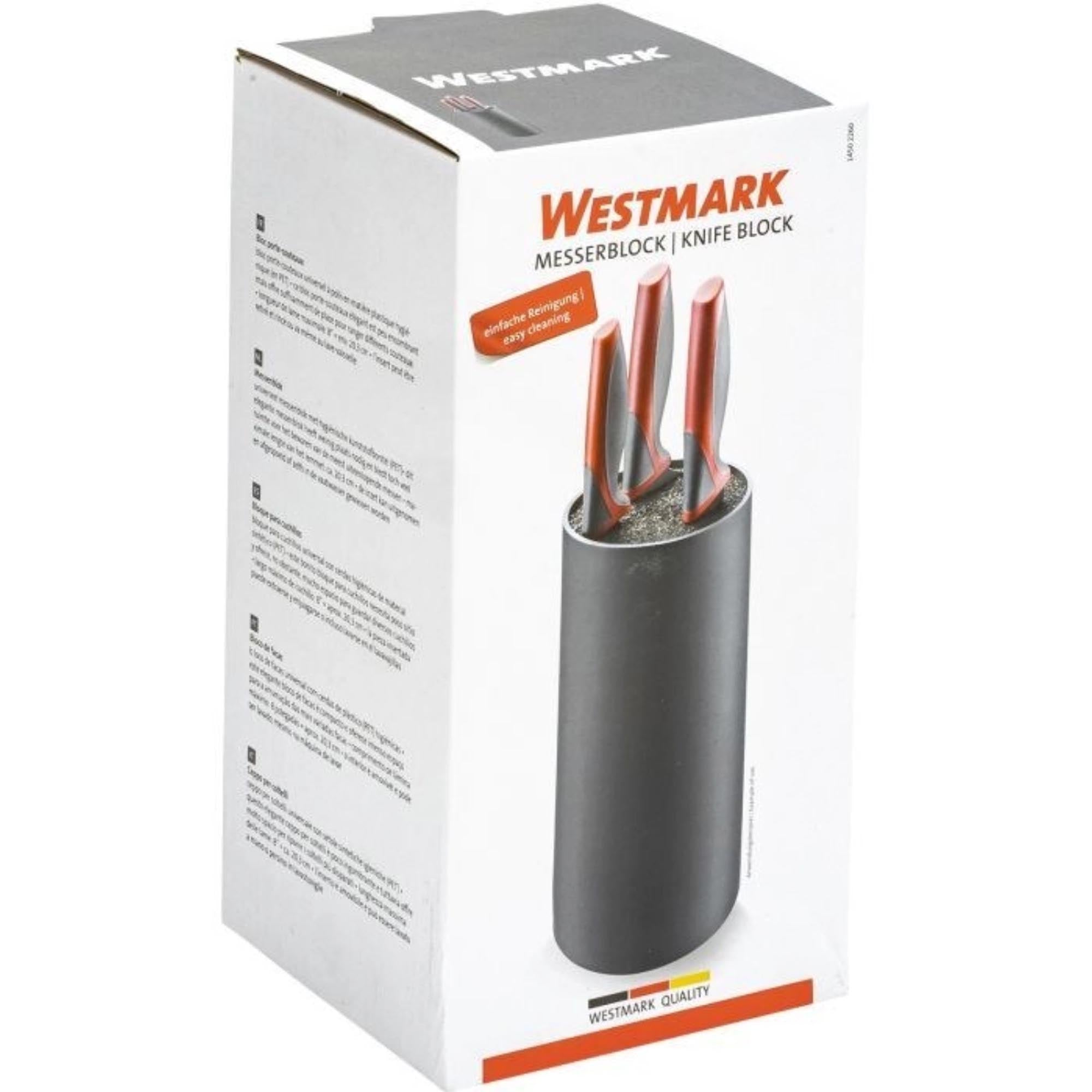 Eleganter Messerblock von Westmark, 11 cm Durchmesser, 22 cm Höhe, ideal für die sichere und ordentliche Aufbewahrung Ihrer Messer.
