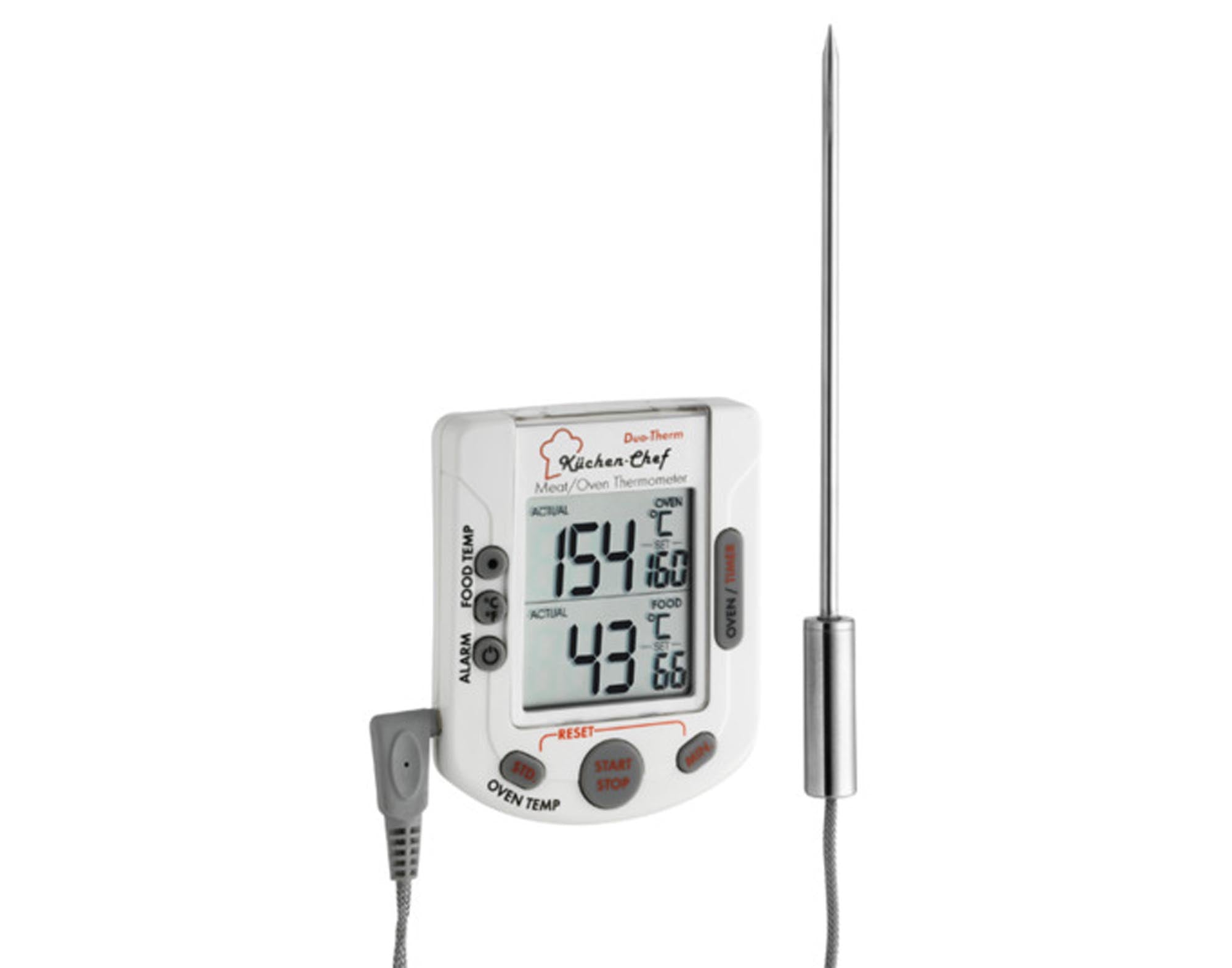 Entdecken Sie das TFA Grill Bratenthermometer Küchenchef 2in1: Präzise Temperaturmessung, integrierter Timer und robuste Bauweise für perfekte Garstufen!