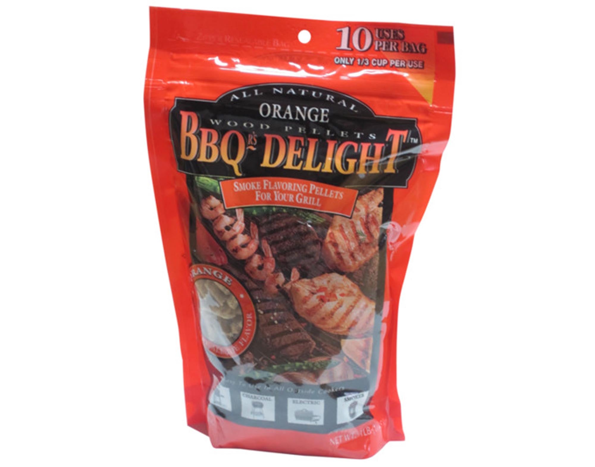 Entdecken Sie die BBQ DELIGHT Pellets Orange 450 g – hochwertige Hartholz-Pellets für intensives Orangenaroma beim Grillen und Räuchern. Ideal für Geflügel, Schweinefleisch und Fisch.