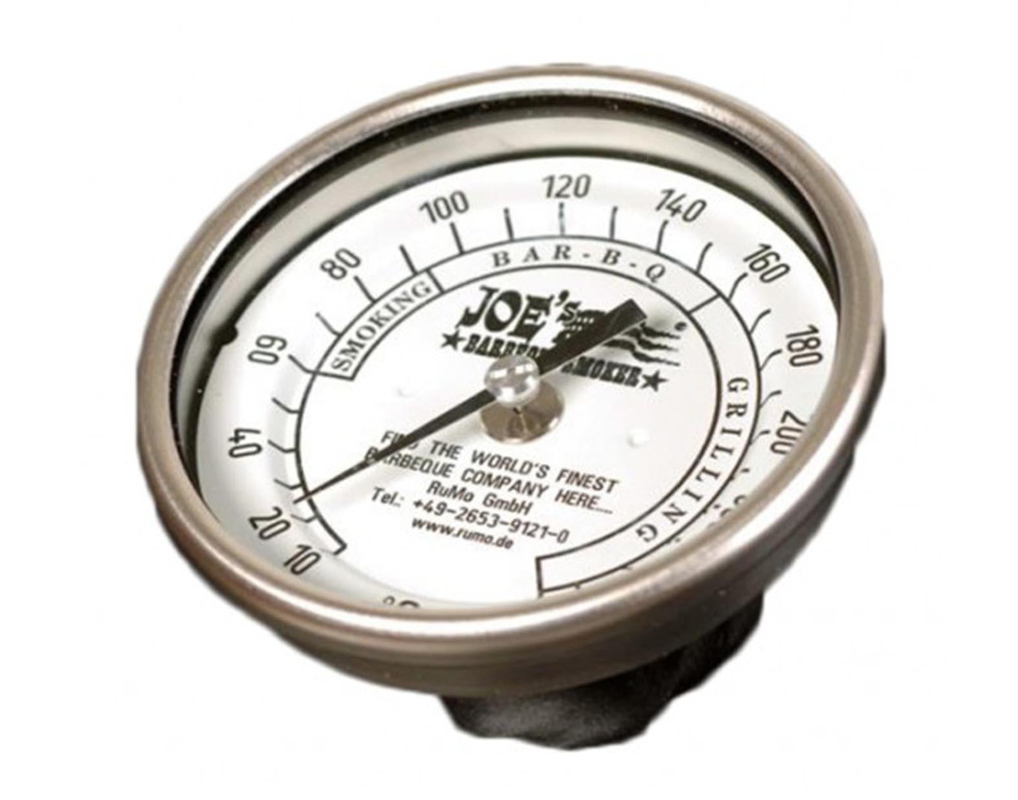 Entdecken Sie das JOE'S BARBEQUE SMOKER Thermometer Original 3" – präzise Temperaturmessung für perfektes Grillen und BBQ. Robust, langlebig und vielseitig einsetzbar!