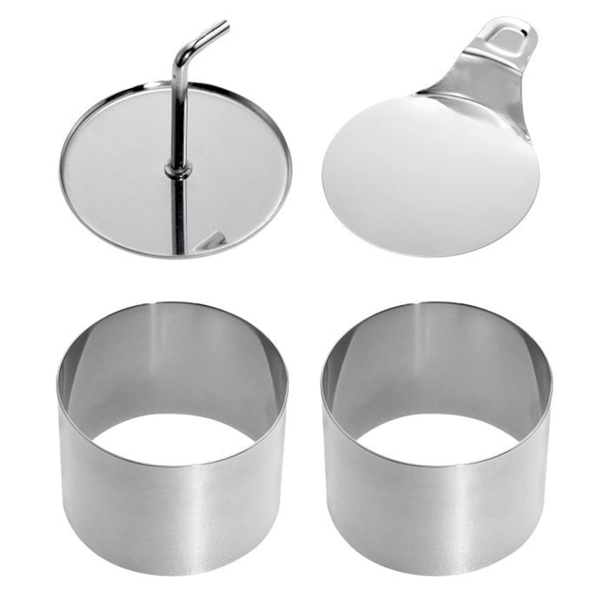 Runder 4-teiliges Dessert- und Speiseformer-Set von Westmark, ideal für kreative Speisen, Masse: 7,5 x 5,5 cm.