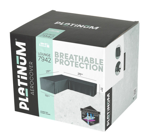 PLATINUM AEROCOVER Schutzhülle Lounge L-Form 270x270x100x70 cm in präsentiert im Onlineshop von KAQTU Design AG. Gartenmöbelabdeckung ist von PLATINUM AEROCOVER