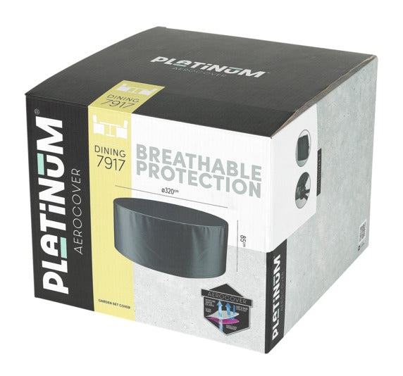 PLATINUM AEROCOVER Schutzhülle Sitzgruppe ø 320x85 cm in präsentiert im Onlineshop von KAQTU Design AG. Gartenmöbelabdeckung ist von PLATINUM AEROCOVER