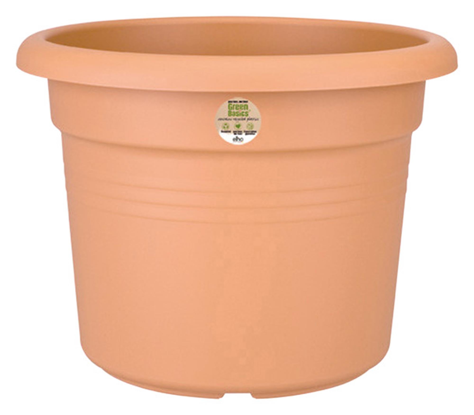 Entdecken Sie den ELHO Green Basics Cylinder (ø 44 cm) – nachhaltiger Blumentopf aus recyceltem Kunststoff, ideal für Garten und Balkon.