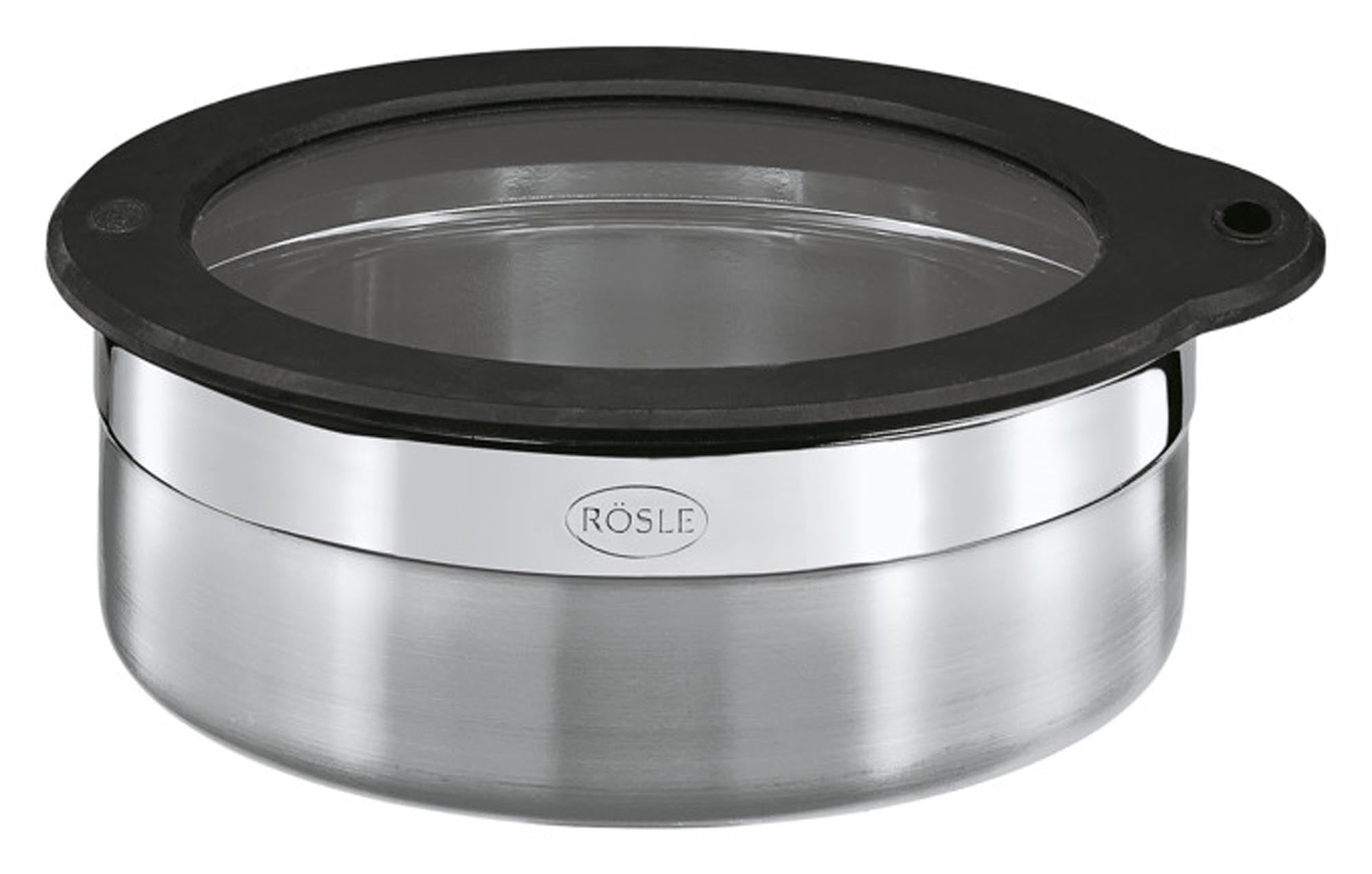 Die RÖSLE Dose mit Deckel (1.2 l, ø 16x6.5 cm) ist ideal zur Aufbewahrung von Lebensmitteln. Hochwertiger Edelstahl, luftdicht, stapelbar und stilvoll.