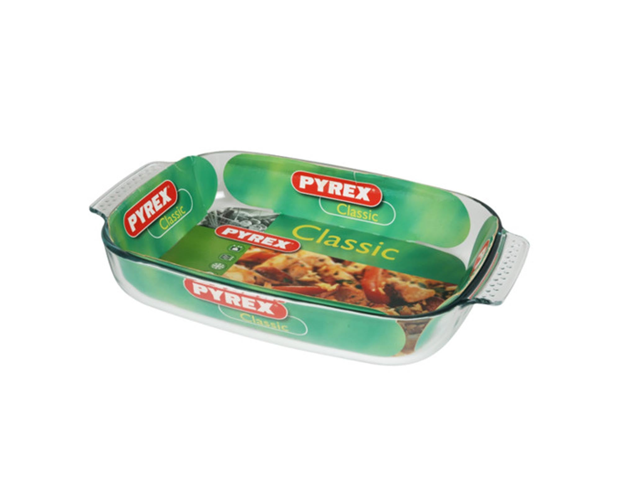 Entdecken Sie den PYREX Bräter ohne Deckel aus hitzebeständigem Borosilikatglas (39x25 cm) – ideal für große Portionen, einfach zu reinigen und langlebig.