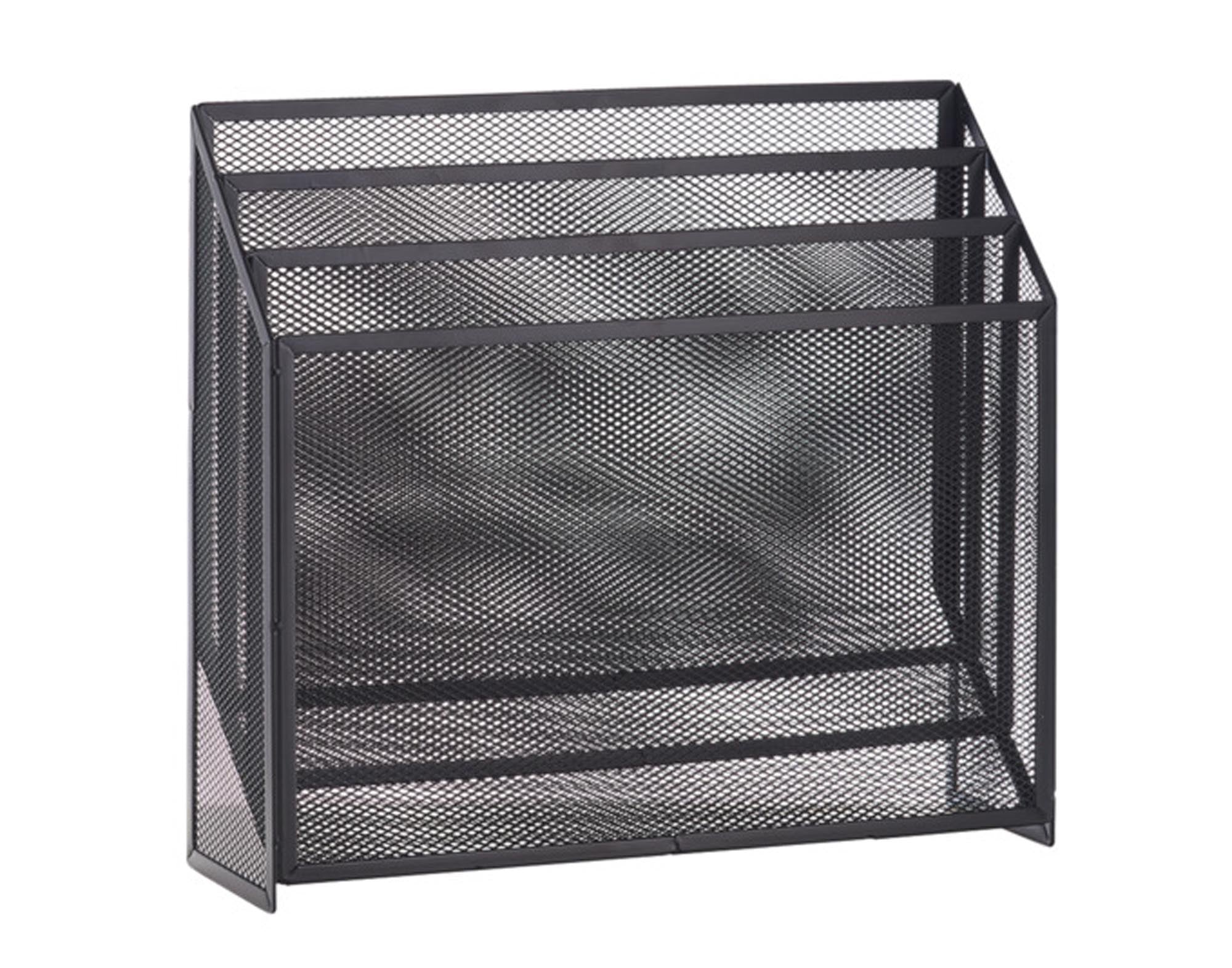 Eleganter ZELLER Zeitungsständer aus robustem Mesh Metall in anthrazit (32x9x29.5 cm) für stilvolle und ordentliche Aufbewahrung von Zeitungen und Zeitschriften.