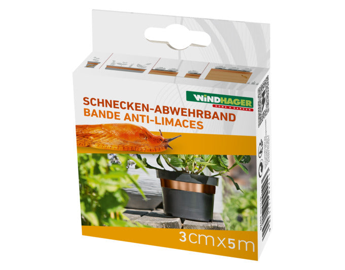 WINDHAGER Schnecken-Abwehrband Kupfer 3x500 cm in präsentiert im Onlineshop von KAQTU Design AG. Insektenabwehr ist von WINDHAGER