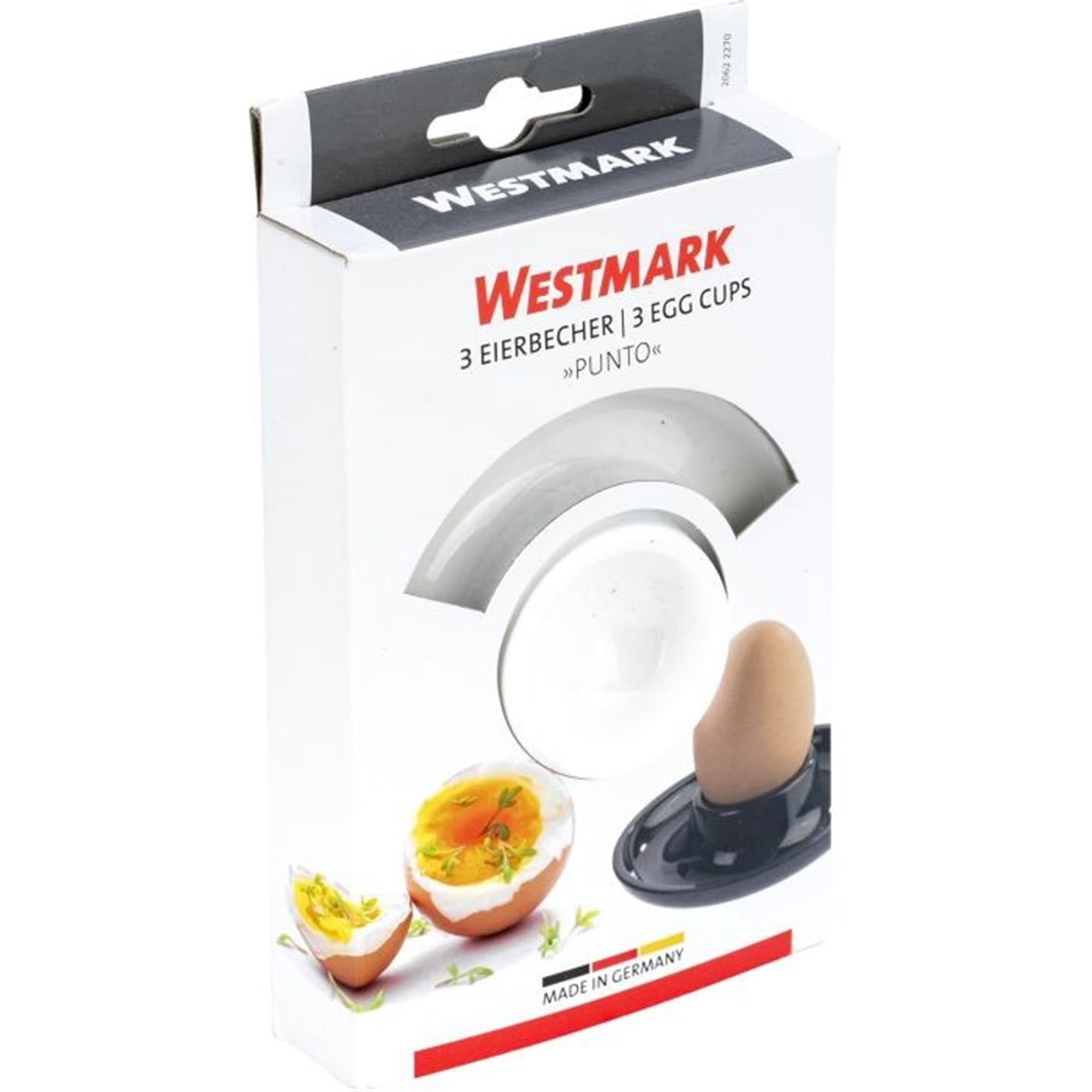 Elegantes 3er-Set Eierbecher Punto von Westmark, weiss, Ø10.5x2cm, ideal für Frühstückseier, stilvoll und praktisch.