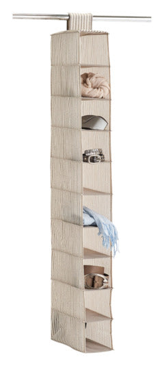 Entdecken Sie den ZELLER Hängeorganizer mit 10 Fächern in modernem Beige. Ideal für Ordnung im Kleiderschrank, platzsparend und stilvoll!