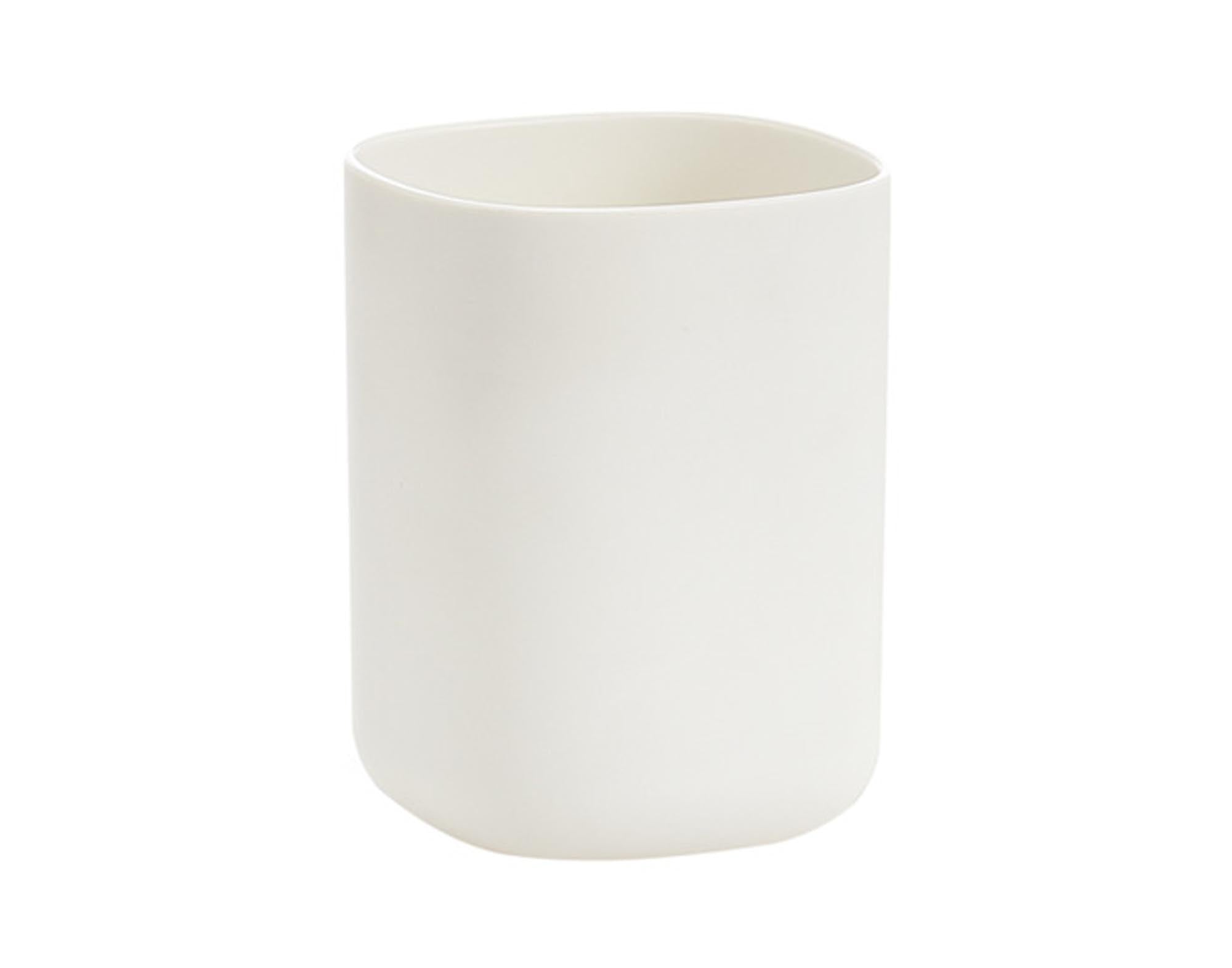 ZELLER Zahnputzbecher aus Kunststoff in Weiß (ø 7.3x9.5 cm) - stilvolles Badzubehör, pflegeleicht, bruchsicher, ideal für Zahnbürsten und Utensilien.