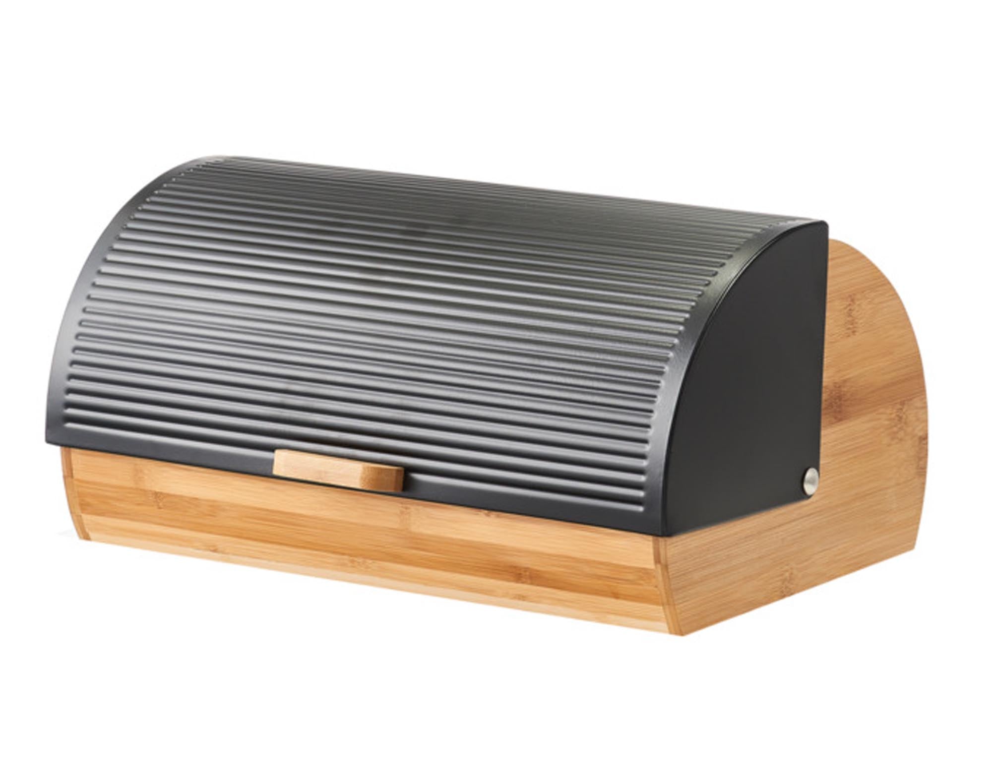 Entdecken Sie den ZELLER Rollbrotkasten Bamboo Metall (39x27x19 cm) – stilvoll, langlebig und antibakteriell. Perfekte Aufbewahrung für Brot und Brötchen!