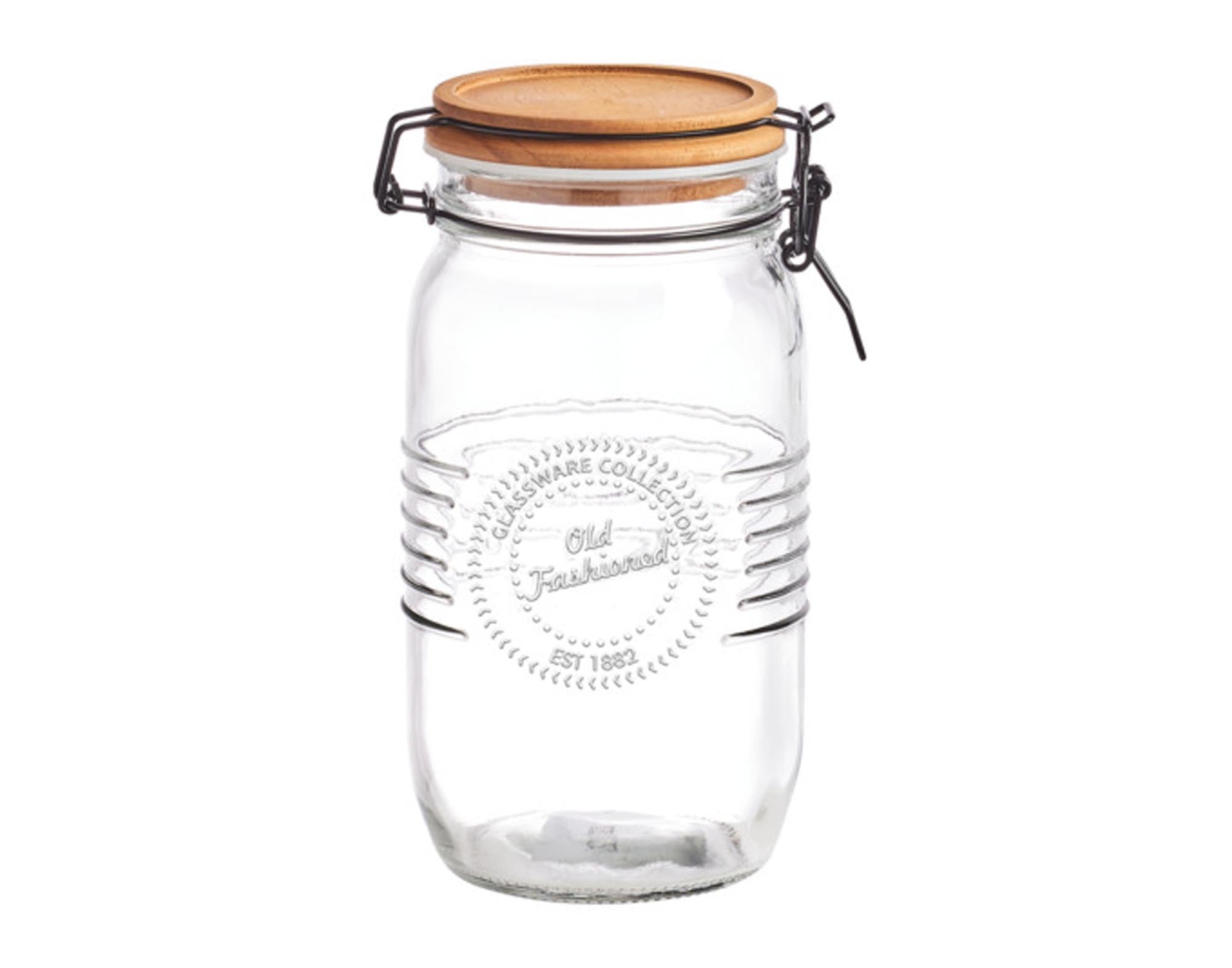 Entdecken Sie das ZELLER Vorratsglas mit Holzdeckel und Bügelverschluss (1450 ml) für stilvolle und praktische Küchenorganisation.