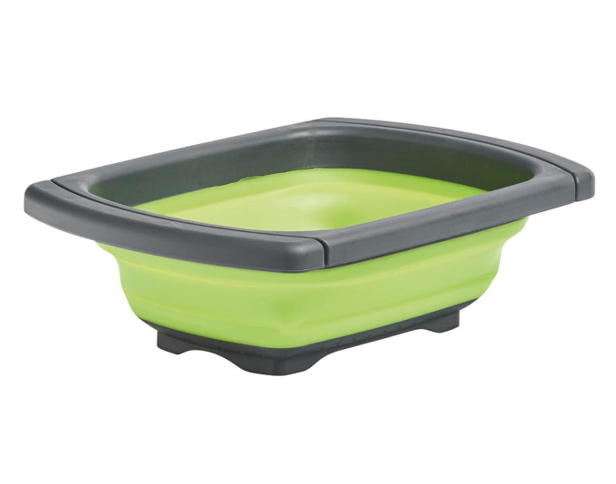 Entdecken Sie das ZELLER Faltsieb, ausziehbar in anthrazit-grün, ideal zum Abgießen von Nudeln und Gemüse. Platzsparend und spülmaschinenfest!