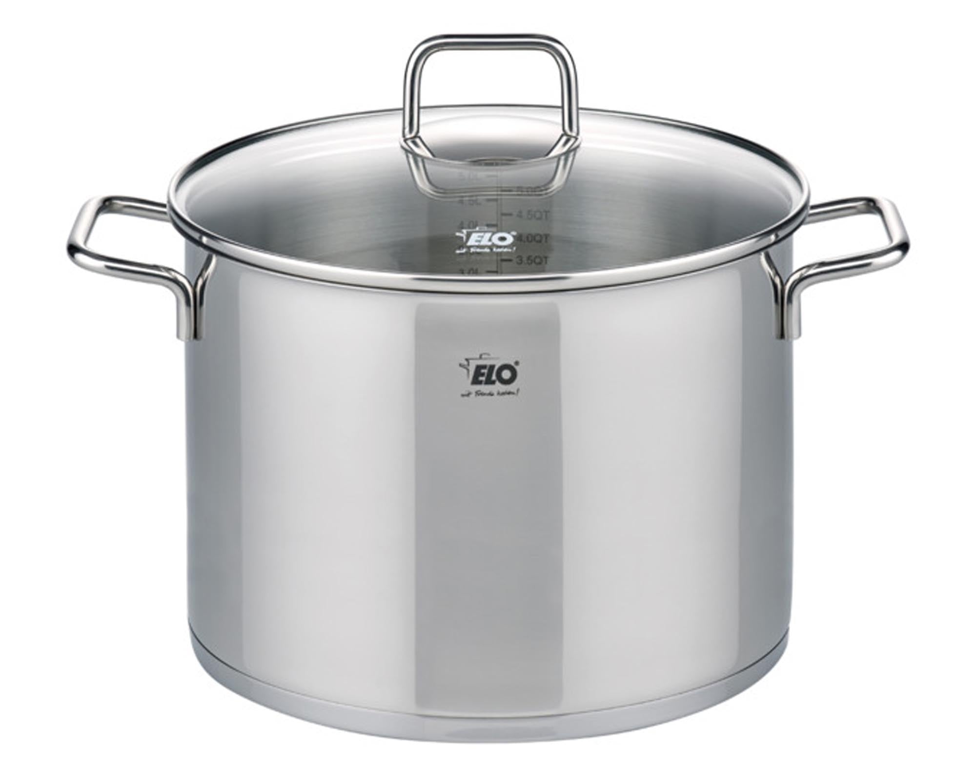 Entdecken Sie den ELO Kochtopf Citrin ø 26 cm mit Deckel. Hochwertiger Edelstahl, Antihaftbeschichtung, hitzebeständige Griffe – ideal für gesunde Gerichte!