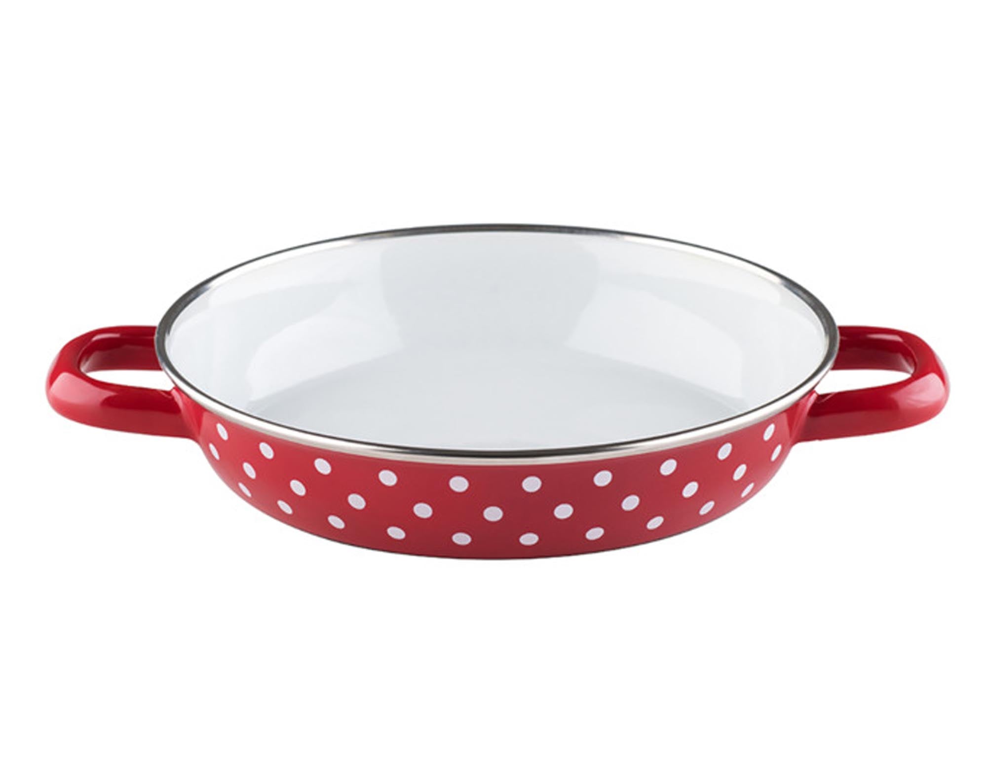 Eierpfännchen Pünktchen ø 20 cm von RIESS: Perfekte Eierspeisen dank Emaille, charmante Pünktchen, für alle Herdarten inkl. Induktion.