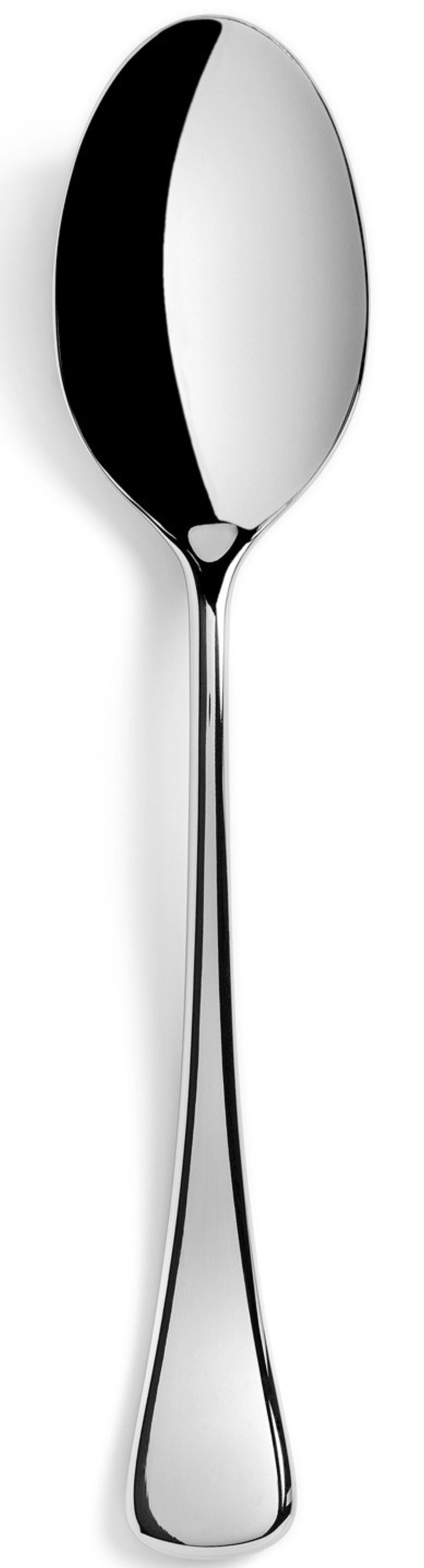 Entdecken Sie den eleganten Arles Suppenlöffel aus glänzendem Edelstahl von Revol. Langlebig, korrosionsbeständig und ergonomisch – perfekt für jede Tischdekoration.