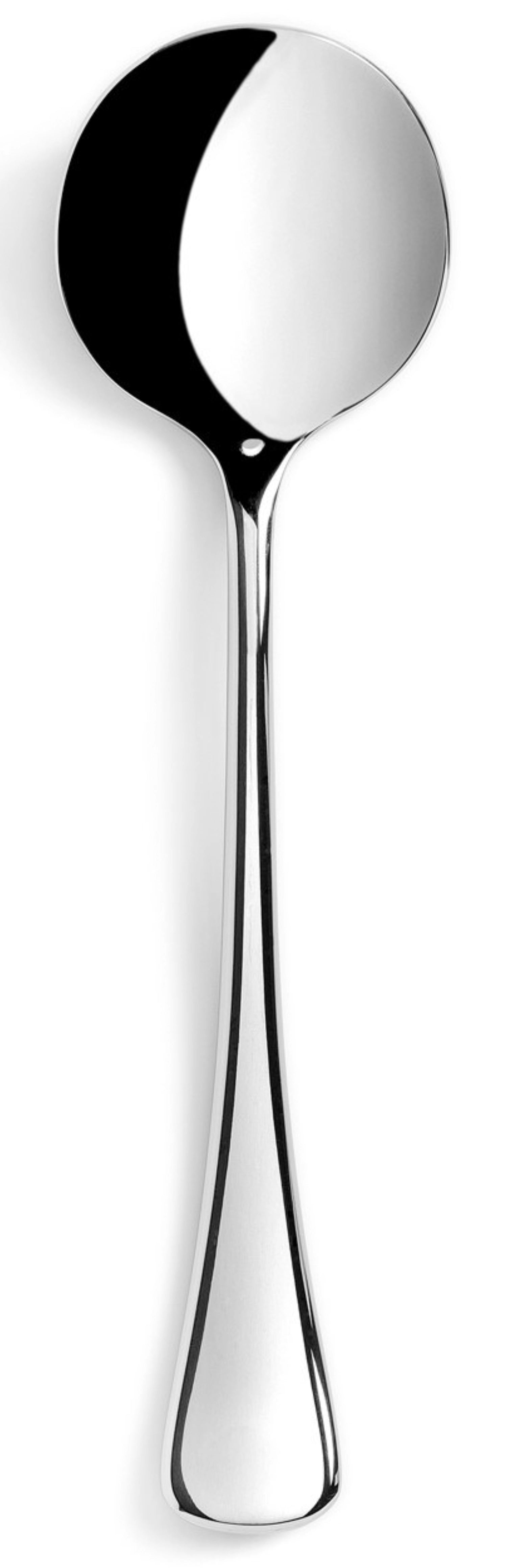 Entdecken Sie den eleganten Arles Suppen-/Creme-Löffel aus hochwertigem Edelstahl von Revol. Ideal für Suppen und cremige Gerichte.