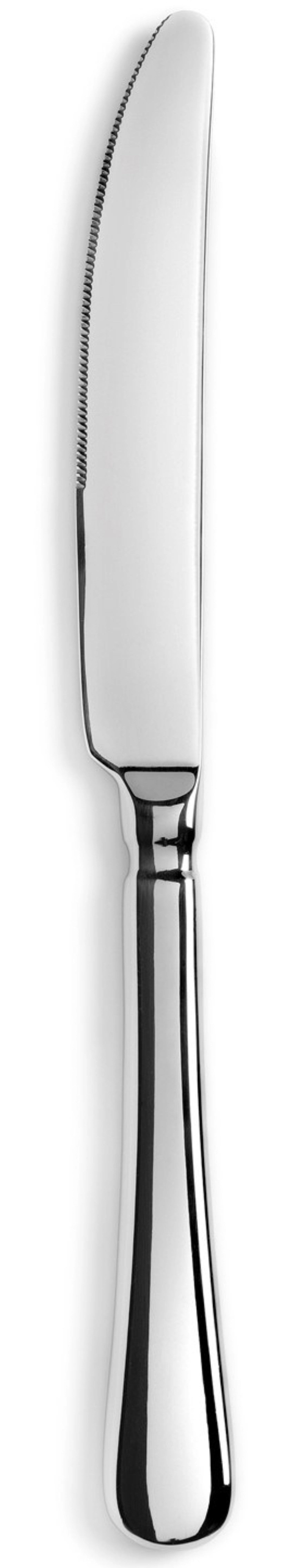 Elegantes Dessertmesser aus poliertem Edelstahl von Revol, ideal für feine Desserts und festliche Anlässe, vereint Ästhetik und praktische Anwendung.