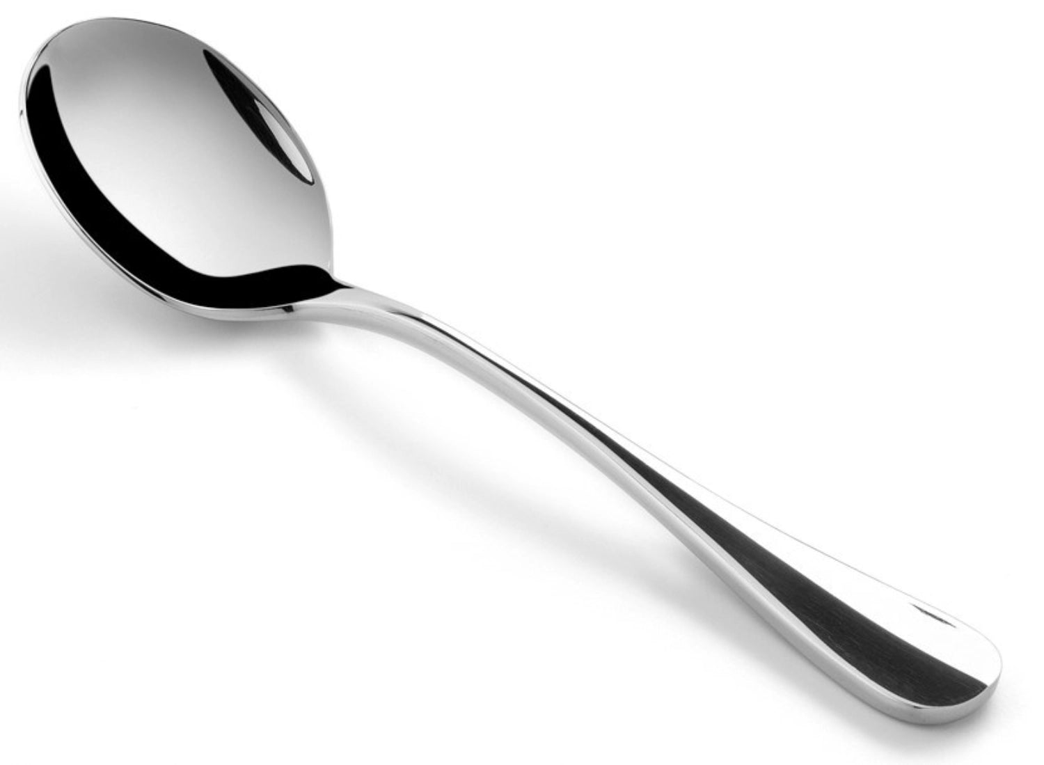Eleganter Suppenlöffel aus glänzendem Edelstahl von Revol, ideal für köstliche Suppen und cremige Genüsse, vereint zeitloses Design mit praktischer Anwendung.