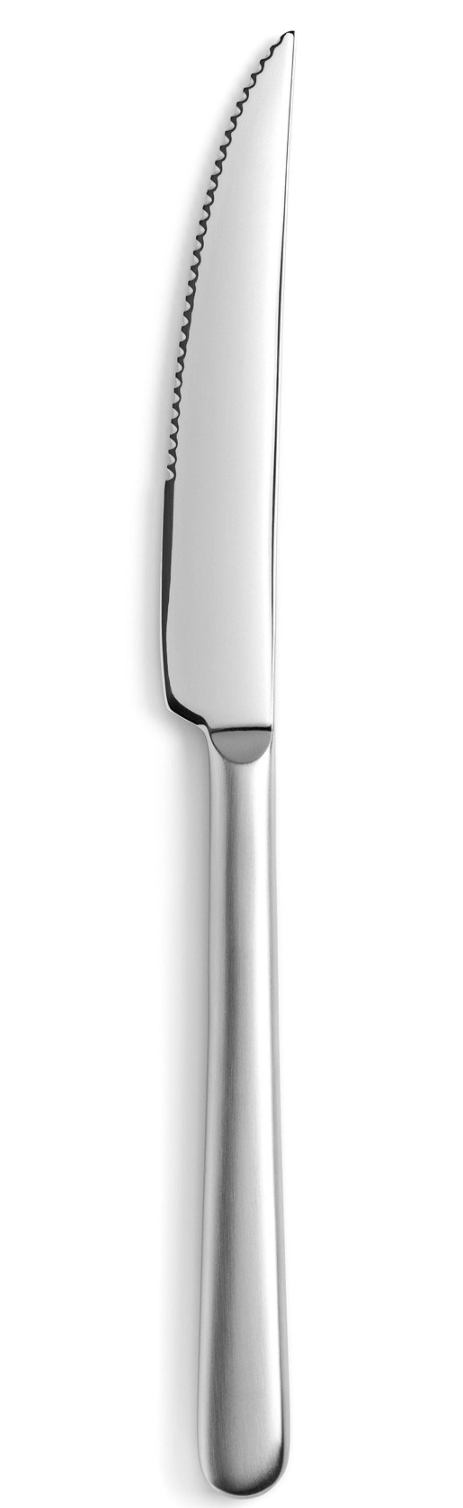 Entdecken Sie das elegante Courchevel Steakmesser aus mattiertem Edelstahl von Revol. Perfekt für Fleischliebhaber, pflegeleicht und langlebig.