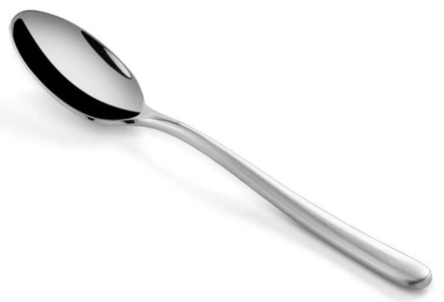 Eleganter Mokkalöffel aus mattiertem Edelstahl von Revol, ideal für Kaffeegenuss und stilvolle Tischgestaltung.