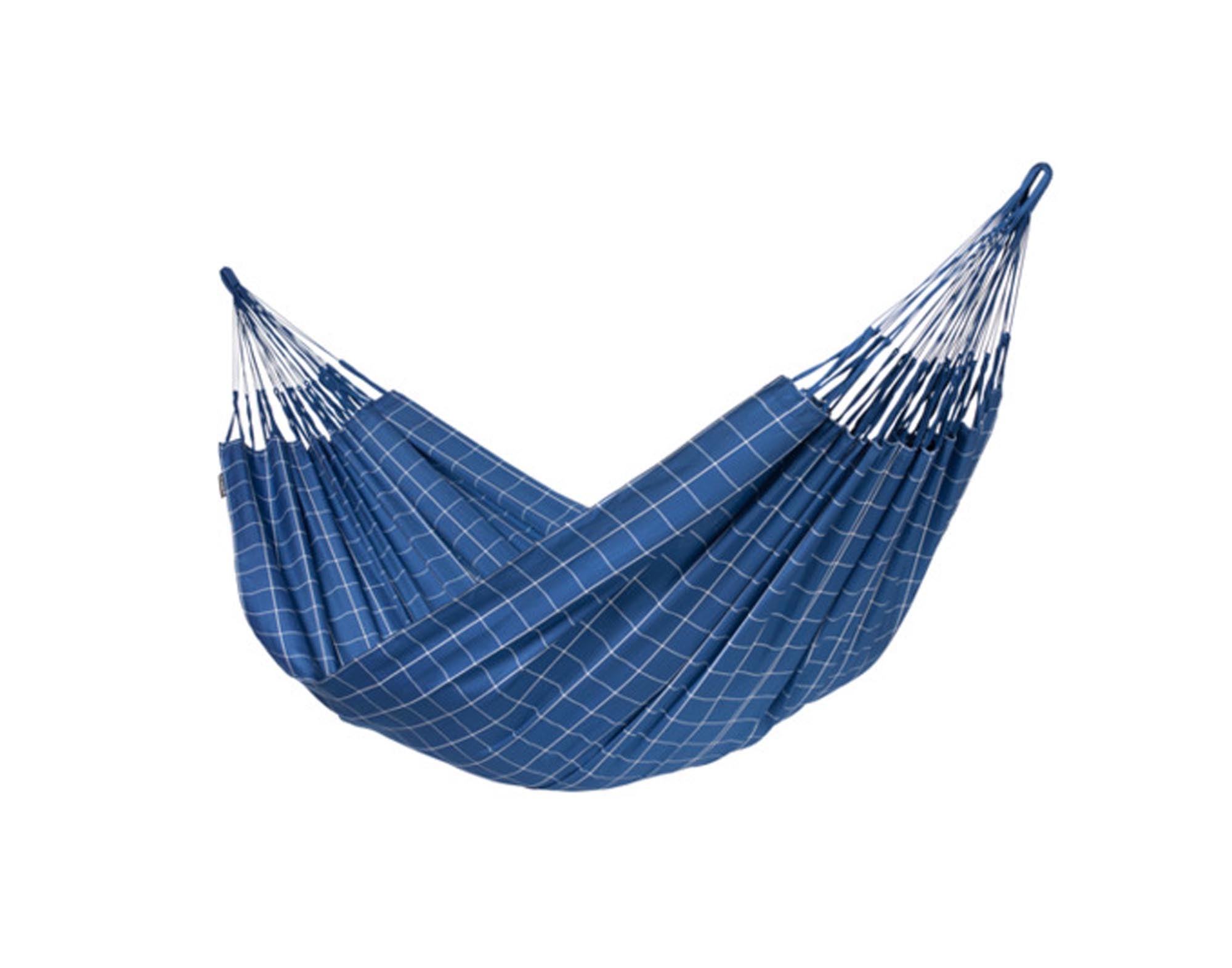 Entspannen Sie in der LA SIESTA Hängematte Brisa marine (180x400 cm) aus hochwertiger Baumwolle. Ideal für Garten, Terrasse und Innenräume.
