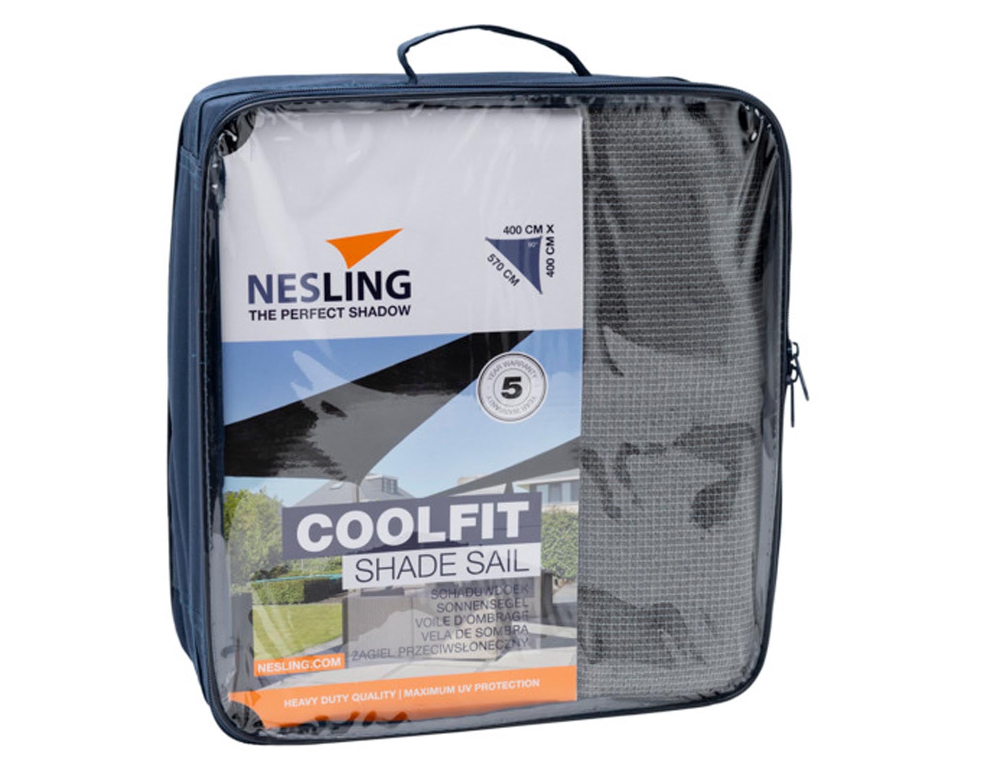 NESLING Sonnensegel Coolfit Triangle grey 400x400x570 cm in Grau präsentiert im Onlineshop von KAQTU Design AG. Sonnenschirm ist von PLATINUM SUN & SHADE