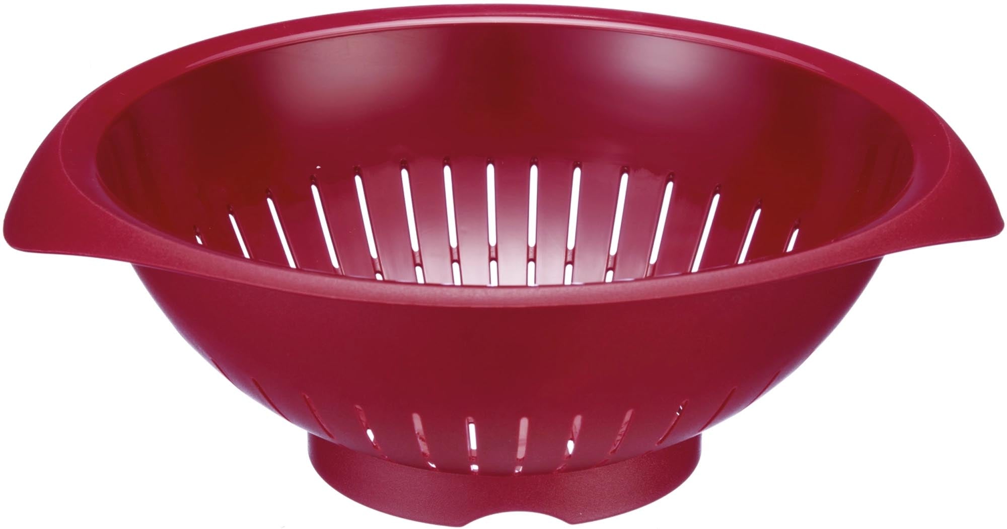 Entdecken Sie den Westmark Salat-Seiher in Rot (D25cm) – ideal zum Waschen und Abtropfen von Salaten. Langlebig, ergonomisch und spülmaschinenfest!