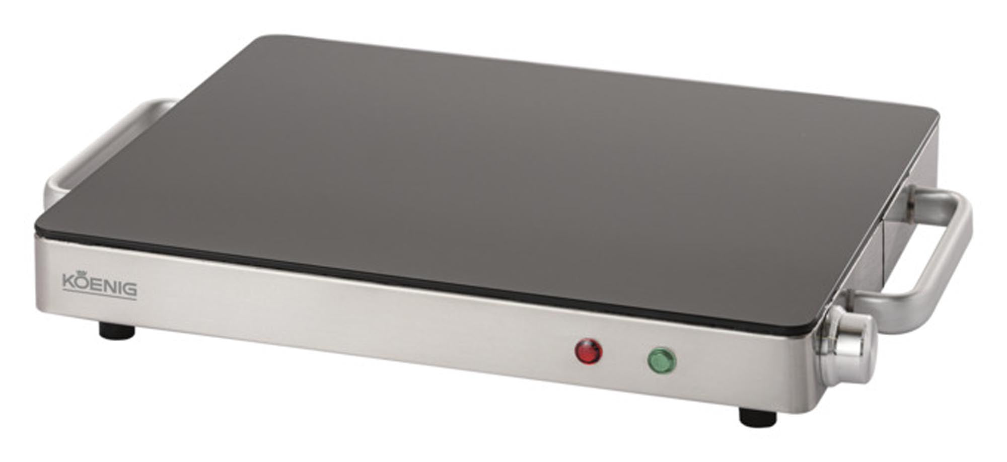 Entdecken Sie die kabellose Warmhalteplatte von KOENIG – ideal für warme Speisen, modernes Design, einfache Reinigung und flexible Nutzung. Perfekt für Buffets!