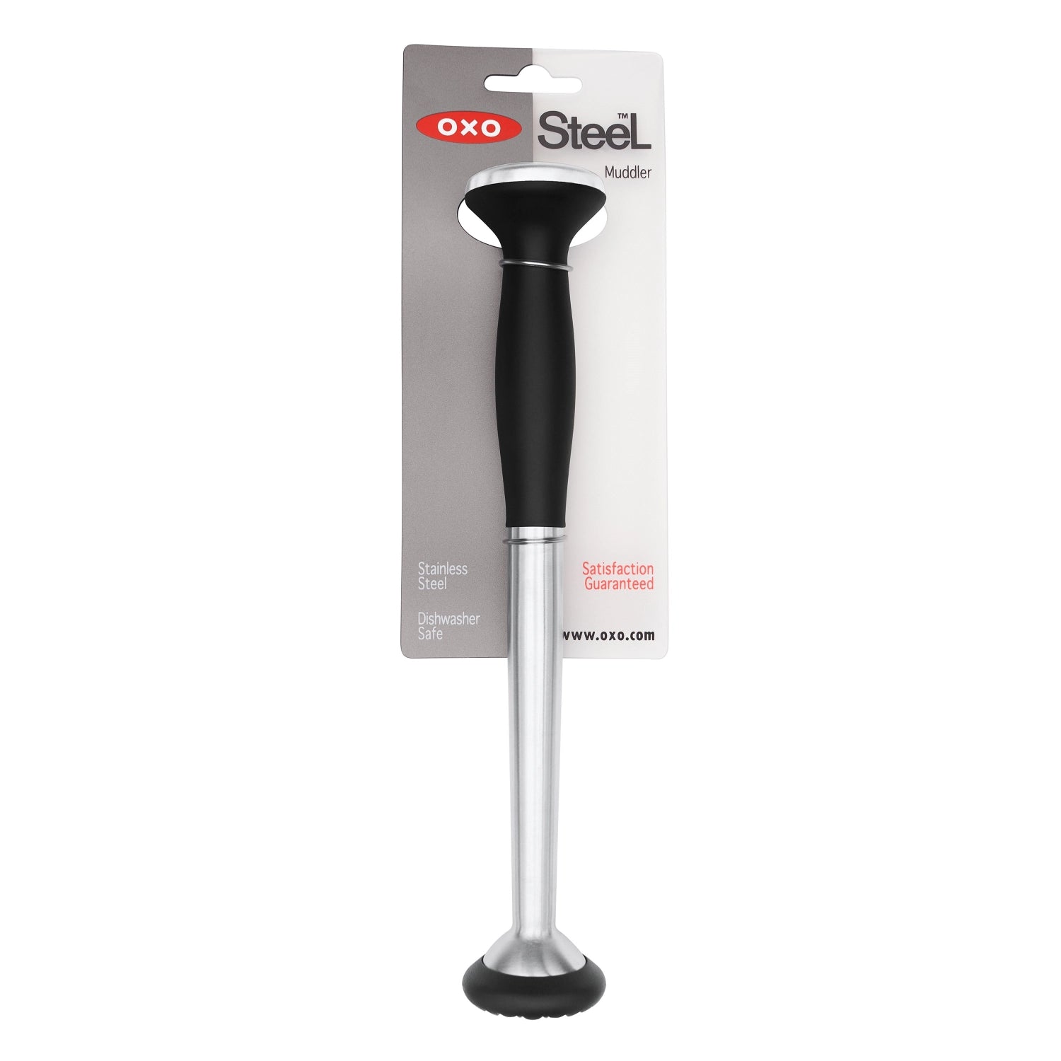 Entdecken Sie den OXO Good Grips Steel Stössel – ideal zum Zerstoßen von Zutaten für köstliche Cocktails. Ergonomisch, langlebig und gläserfreundlich!