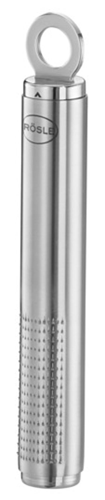 RÖSLE Muskatreibe: 18 cm, Edelstahl, ergonomischer Rundgriff, scharfe Klingen, vielseitig, spülmaschinenfest. Perfekt für Muskat & Gewürze.