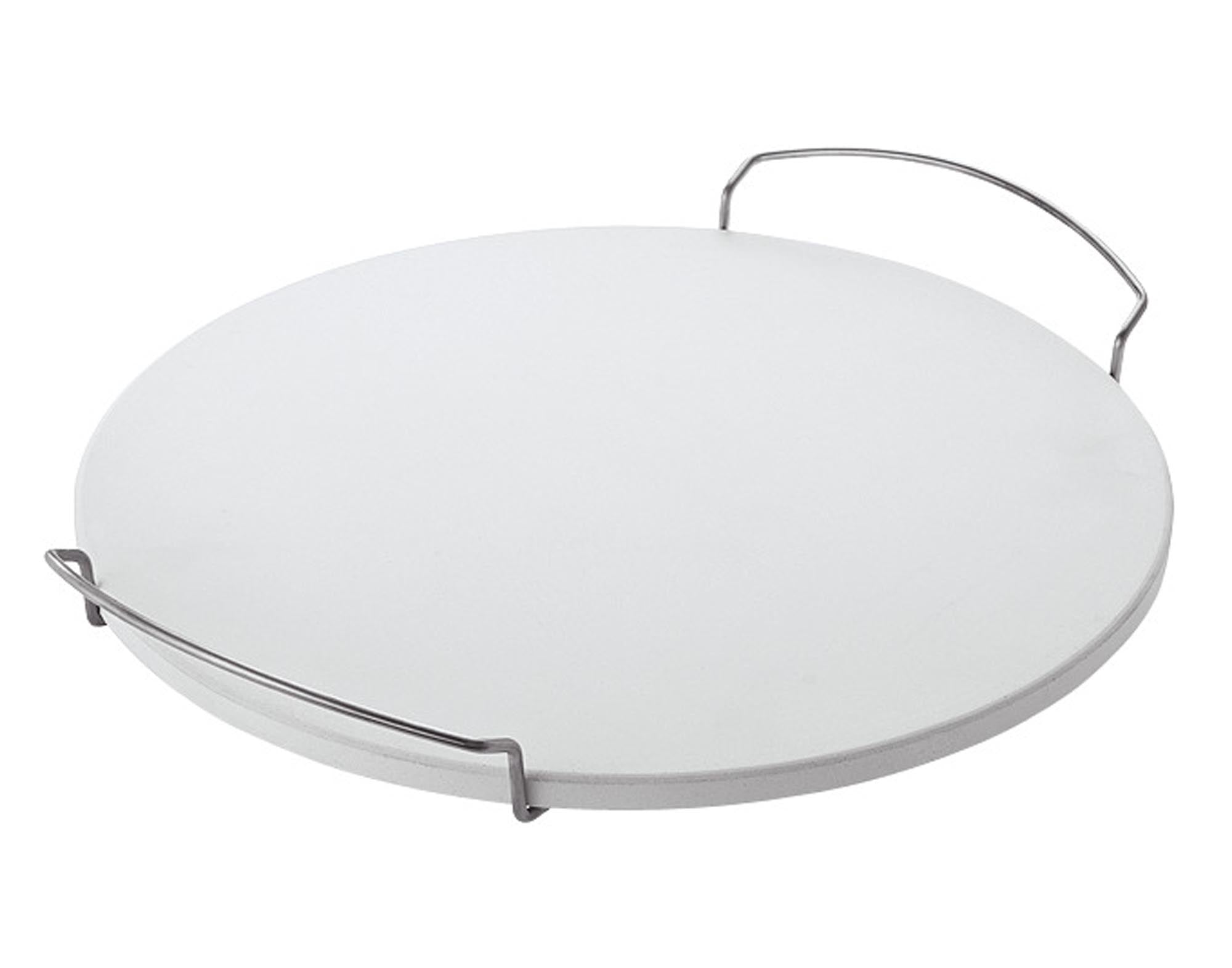 Entdecken Sie den RÖSLE Pizzastein mit Halterung (ø 41 cm) für perfekte Grill-Pizzen. Hochwertiger Schamott für knusprigen Boden und saftigen Belag.