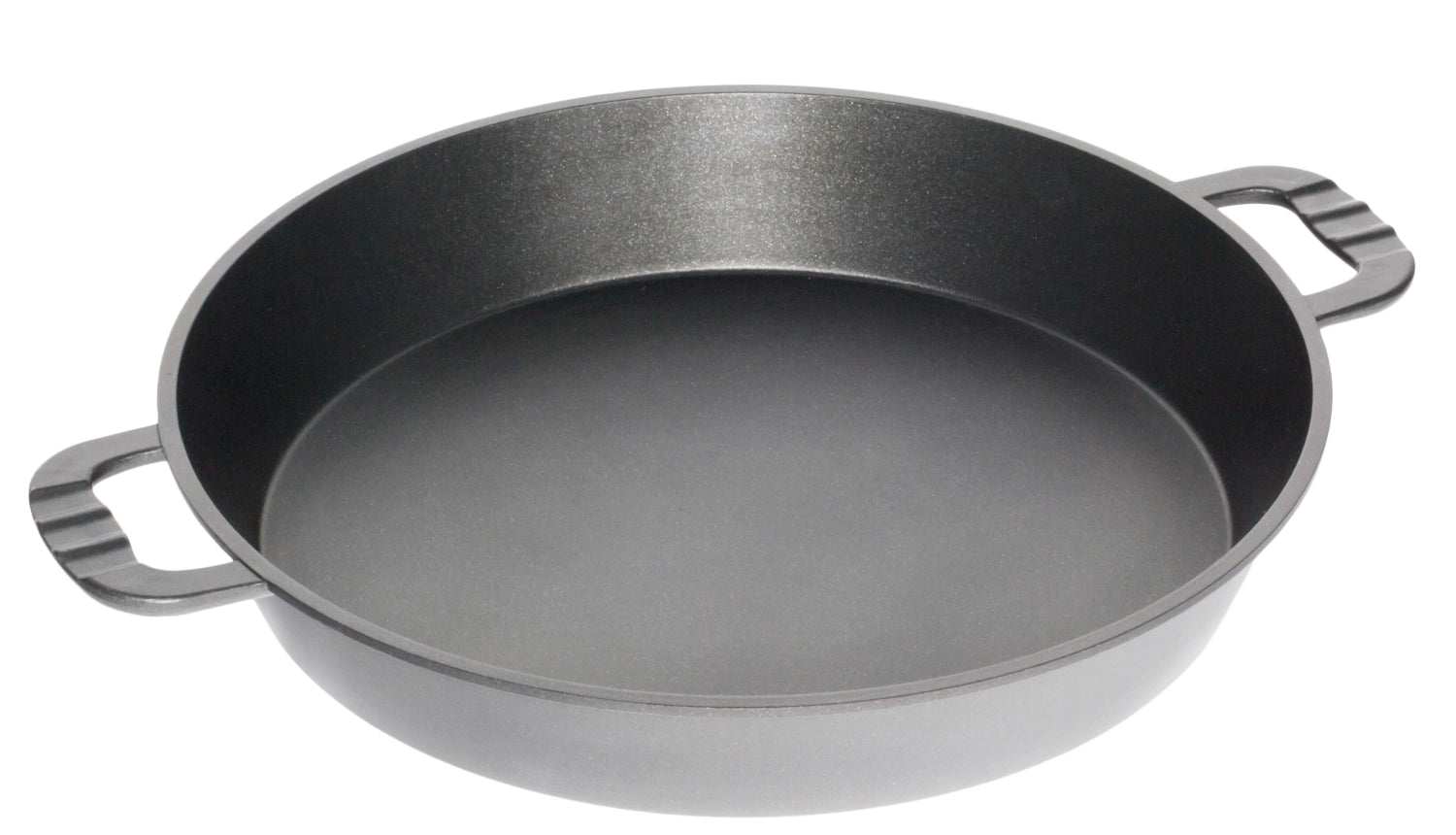 Grossraumpfanne D65cm, H8cm ohne Steg in Silber präsentiert im Onlineshop von KAQTU Design AG. Bratpfanne ist von AMT