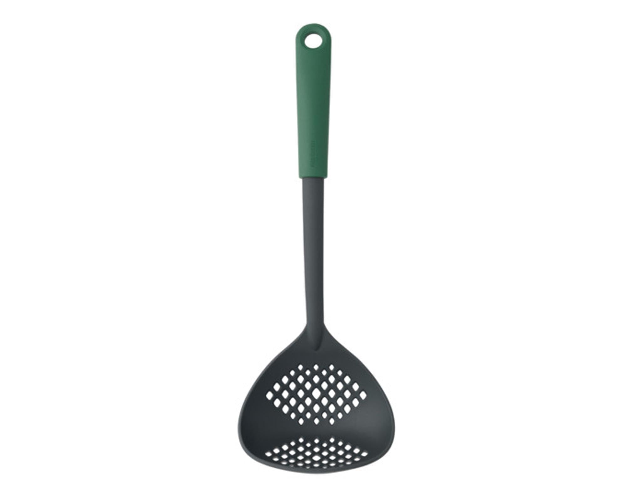 Entdecken Sie den BRABANTIA Schaumlöffel Tasty+ in elegantem Grün. Ideal zum Abseihen, Schöpfen und für jede moderne Küche. Spülmaschinenfest und ergonomisch!