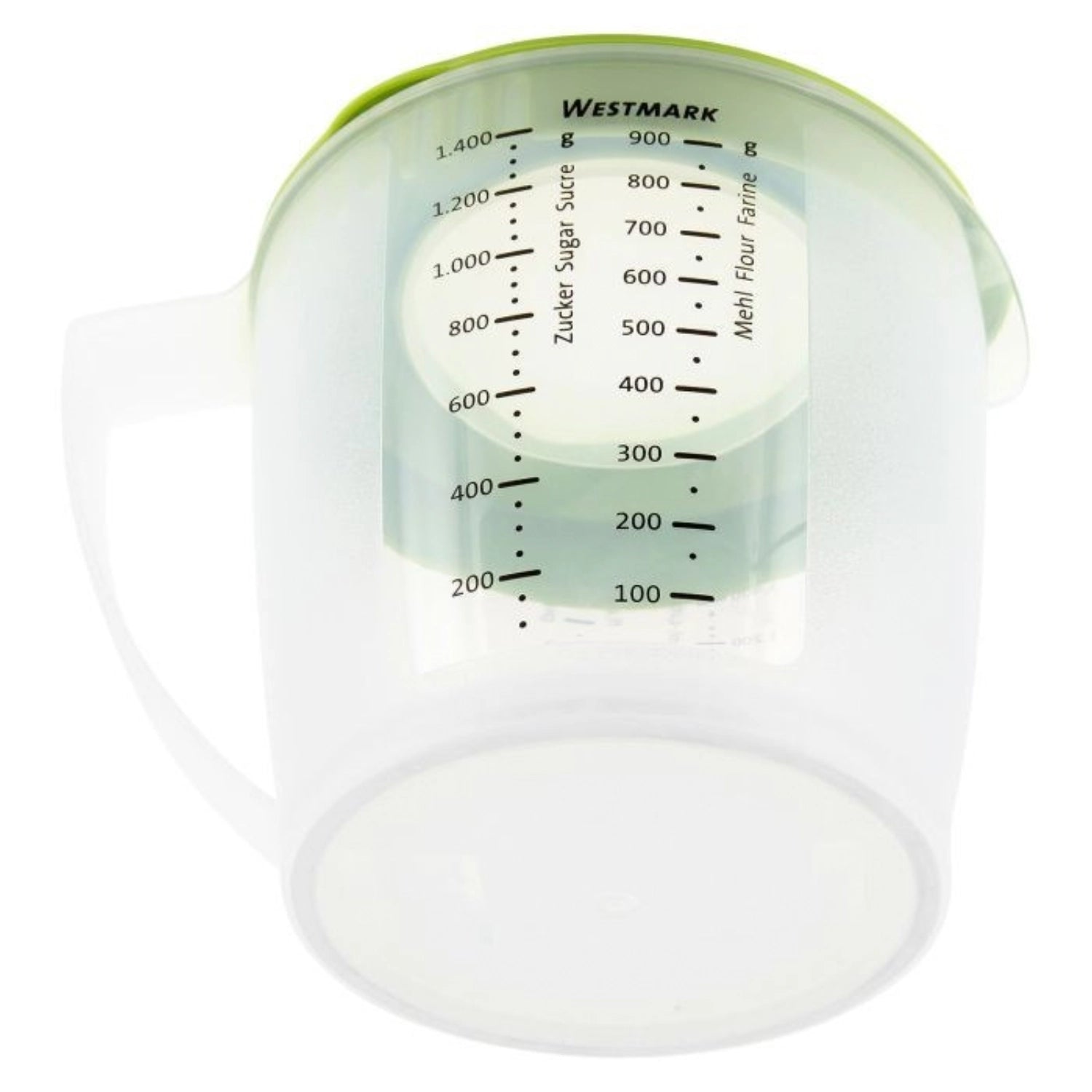 Apfelgrüner Rührbecher mit Deckel Helena von Westmark, 1.4 l, D14.8 H15cm, perfekt zum Mischen und Aufbewahren von Zutaten.
