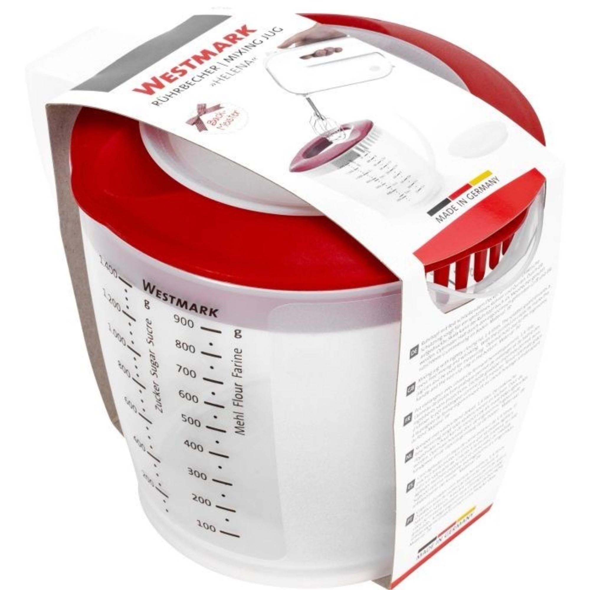 Rührbecher Helena, 1.4L, rot, Ø14.8cm, H15cm, mit Deckel, perfekt für Küche, Backen und Kochen, von Westmark, langlebig und vielseitig.