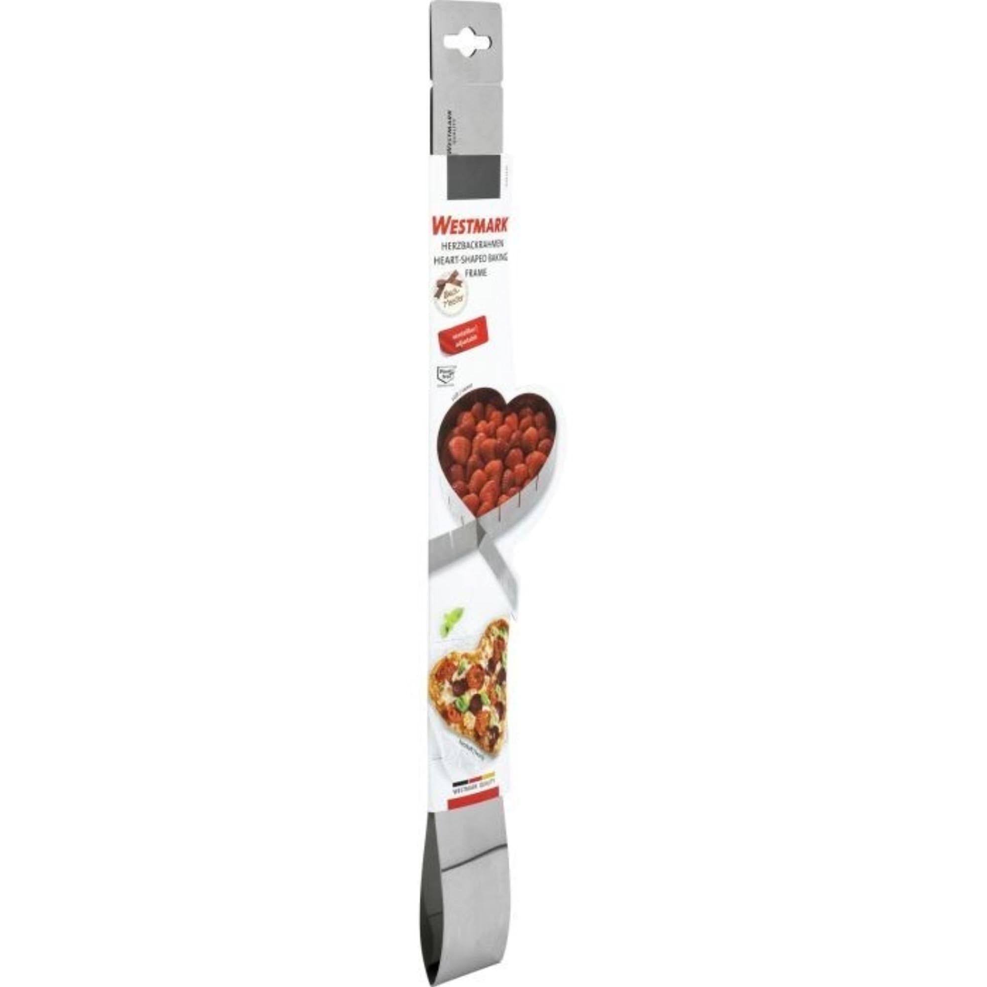 Herzbackform aus Edelstahl, 19x5 cm, perfekt für kreative Backideen. Robust, pflegeleicht und ideal für Kuchen und Desserts.