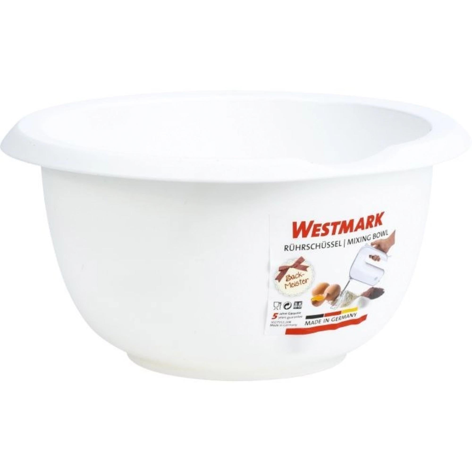 Robuste Rührschüssel von Westmark, 2.5 Liter, Masse 25x24x12.5 cm, perfekt für Backen und Kochen, langlebig und vielseitig einsetzbar.