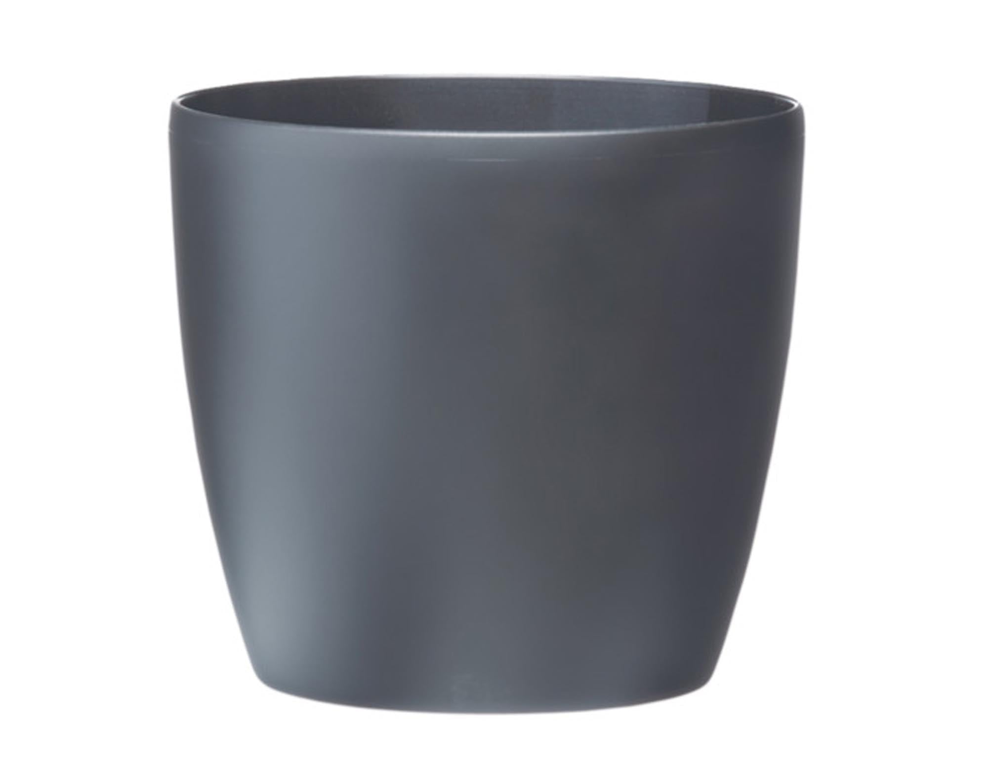 Elegantes ELHO Pflanzengefäß Brussels in anthrazit (ø 20x19cm) aus recyceltem Kunststoff. Ideal für drinnen und draußen, UV-beständig und nachhaltig.