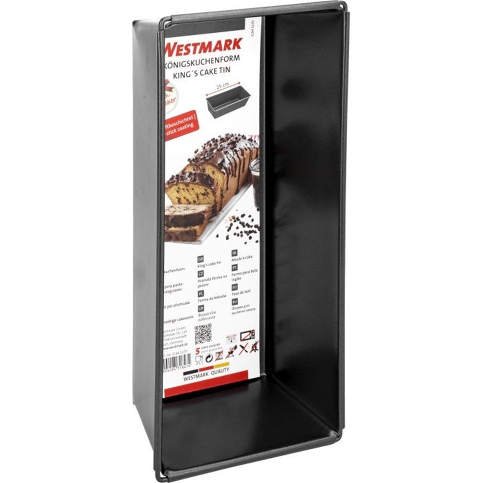 Robuste 25cm Cakeform von Westmark mit Antihaftbeschichtung, ideal für Backklassiker, einfach zu reinigen und langlebig.