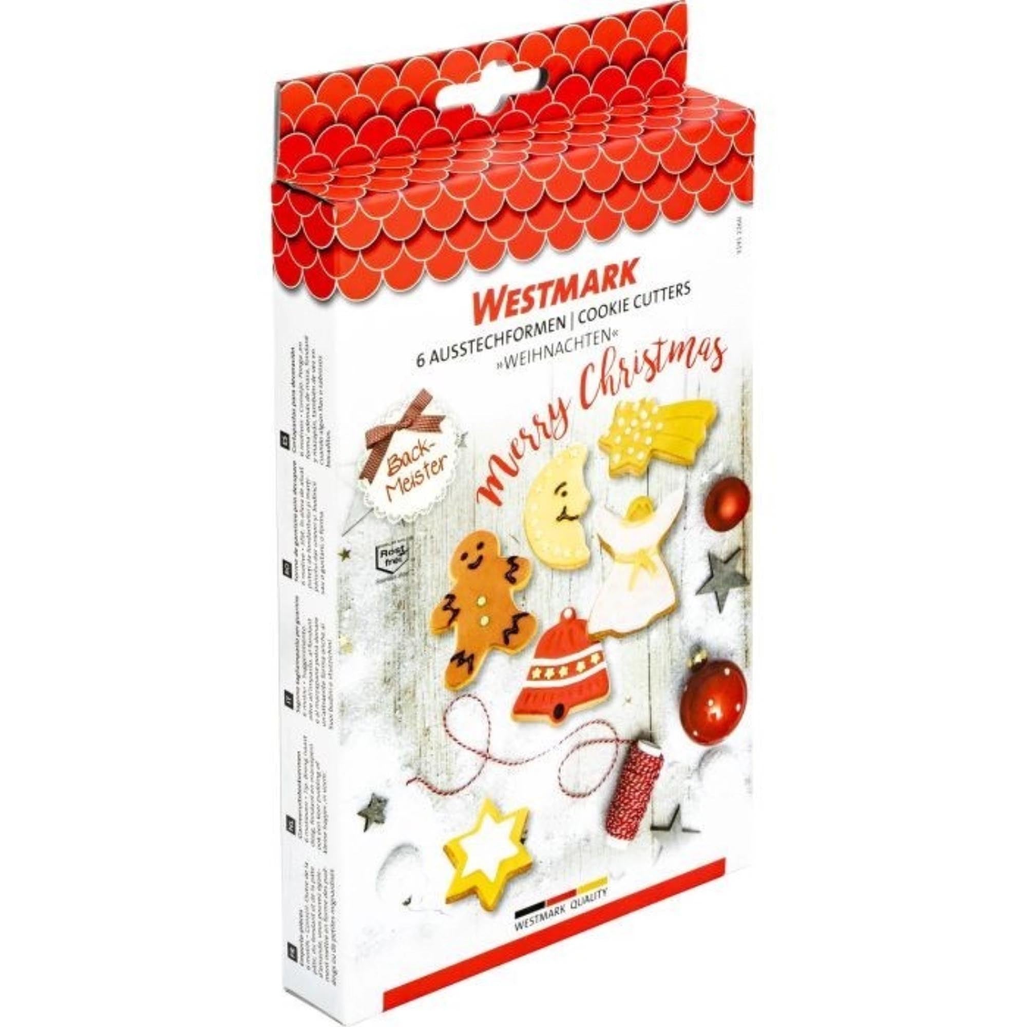 6-teiliges Weihnachts-Ausstechformen-Set von Westmark, perfekt für festliche Plätzchen und Kekse in verschiedenen Motiven.