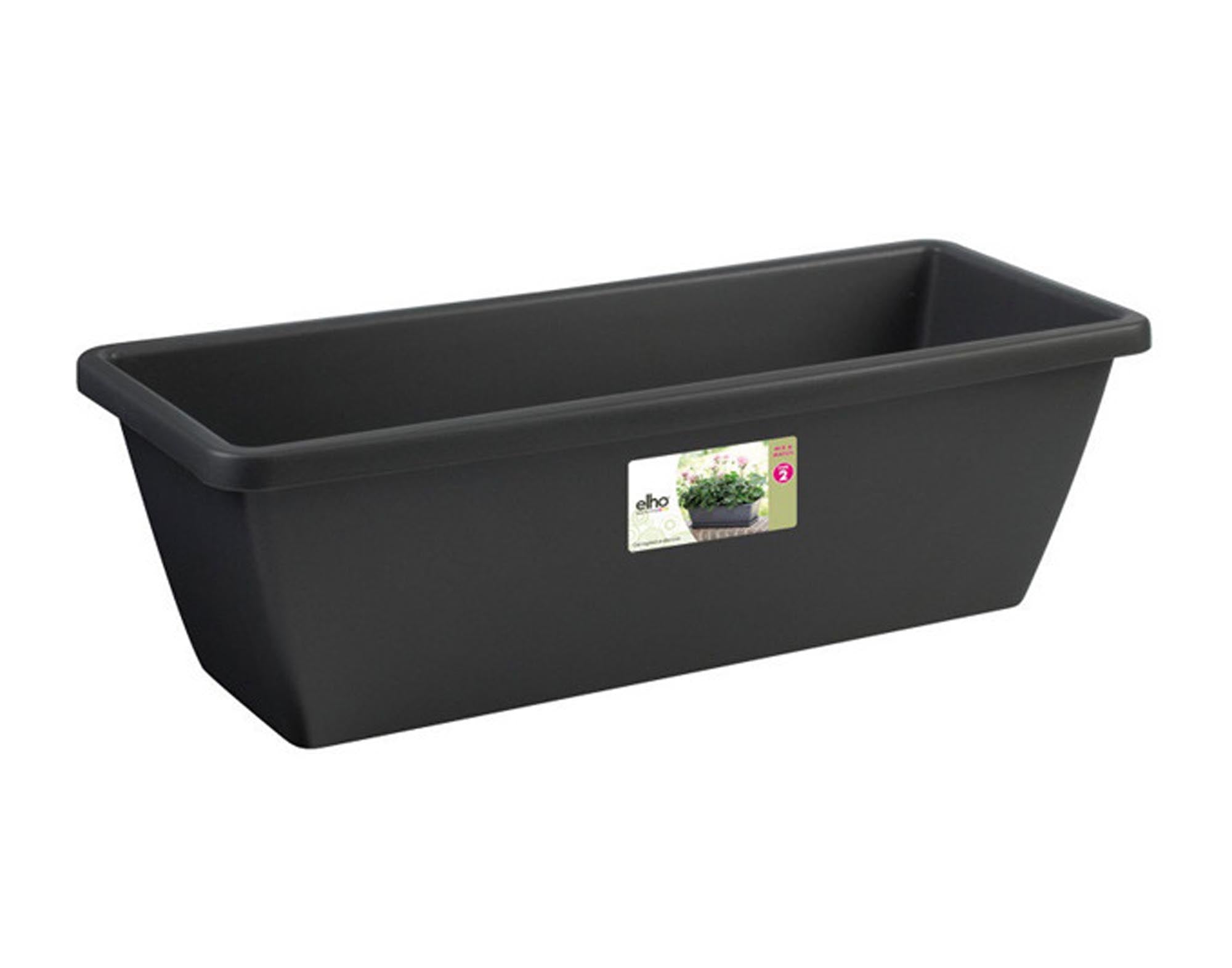 Entdecken Sie den ELHO Balkonkasten Barcelona in Anthrazit (40x19x16 cm) – ideal für Blumen, Kräuter und Sträucher. Umweltfreundlich, robust und frostbeständig!