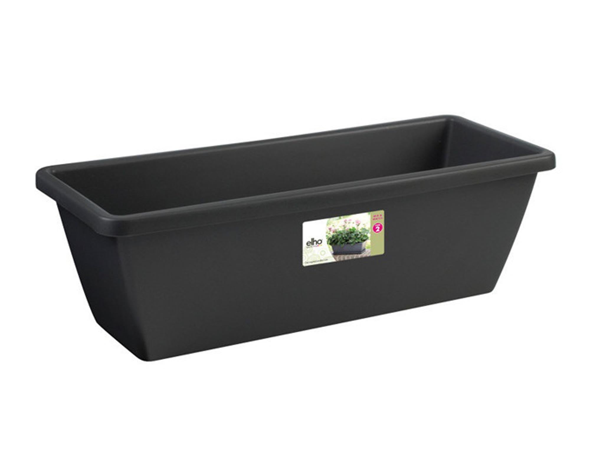 Entdecken Sie den ELHO Balkonkasten Barcelona in Anthrazit (50x19x16 cm) – umweltfreundlich, robust und ideal für blühende Pflanzen auf Balkon und Terrasse.